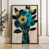 Floral 1525 Canvas Art 18" x 24" / 45 x 60 cm / Black