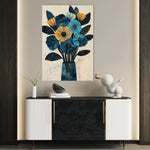 Floral 1525 Canvas Art 18" x 24" / 45 x 60 cm / Black