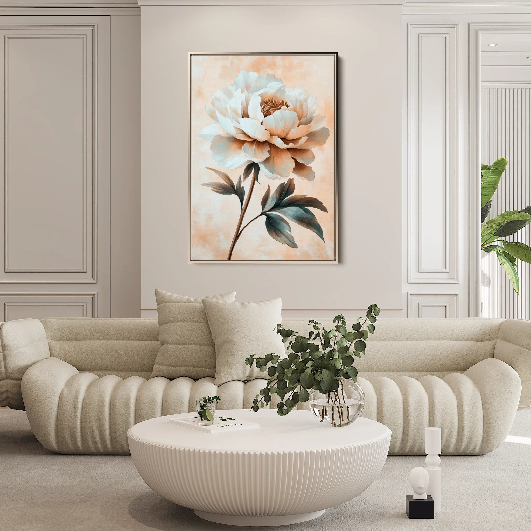 Floral 1526 Canvas Art 18" x 24" / 45 x 60 cm / Black