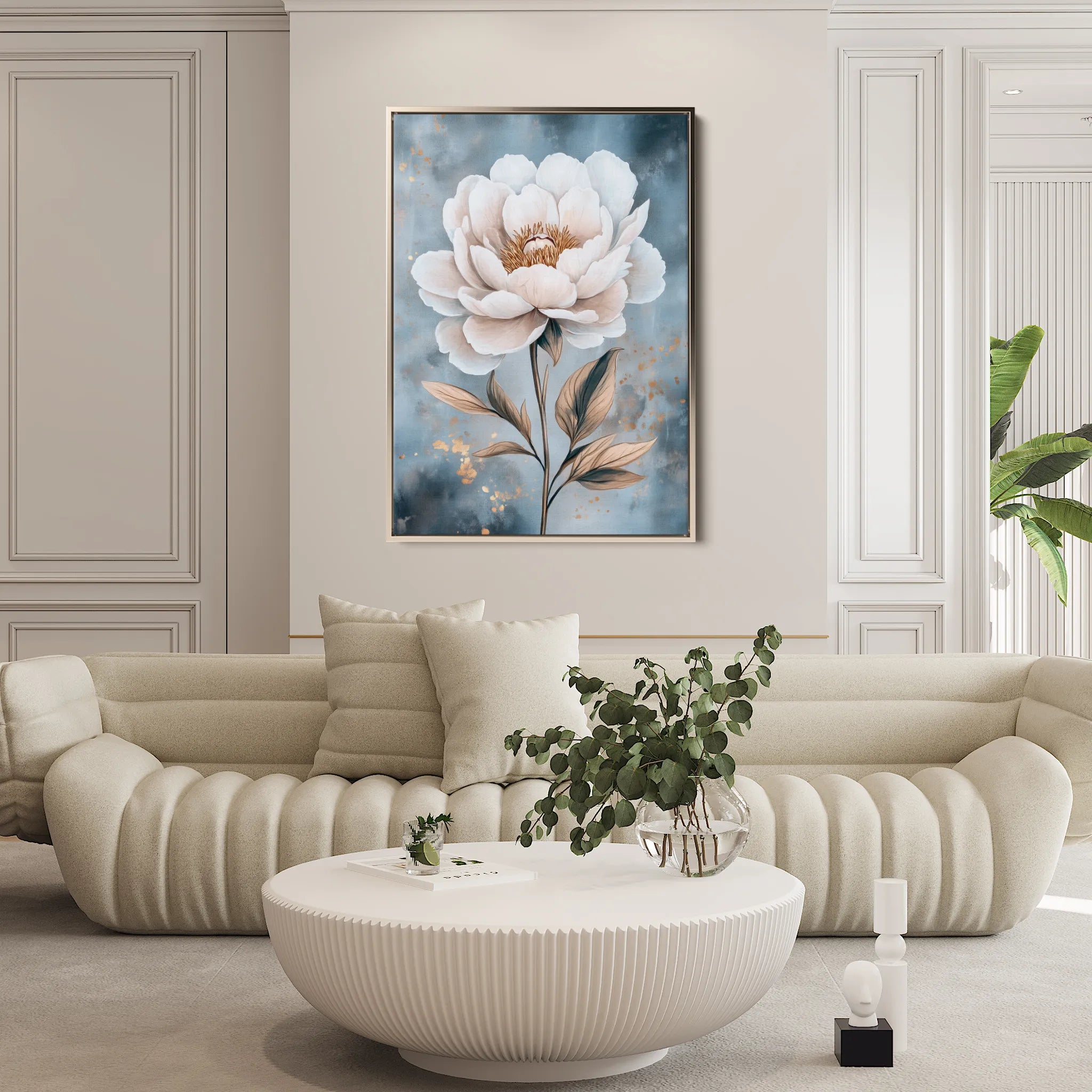 Floral 1527 Canvas Art 18" x 24" / 45 x 60 cm / Black