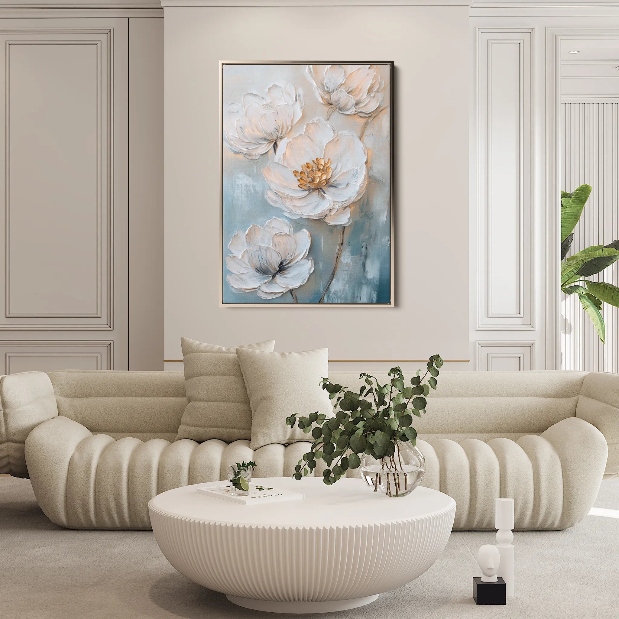 Floral 1528 Canvas Art 18" x 24" / 45 x 60 cm / Black
