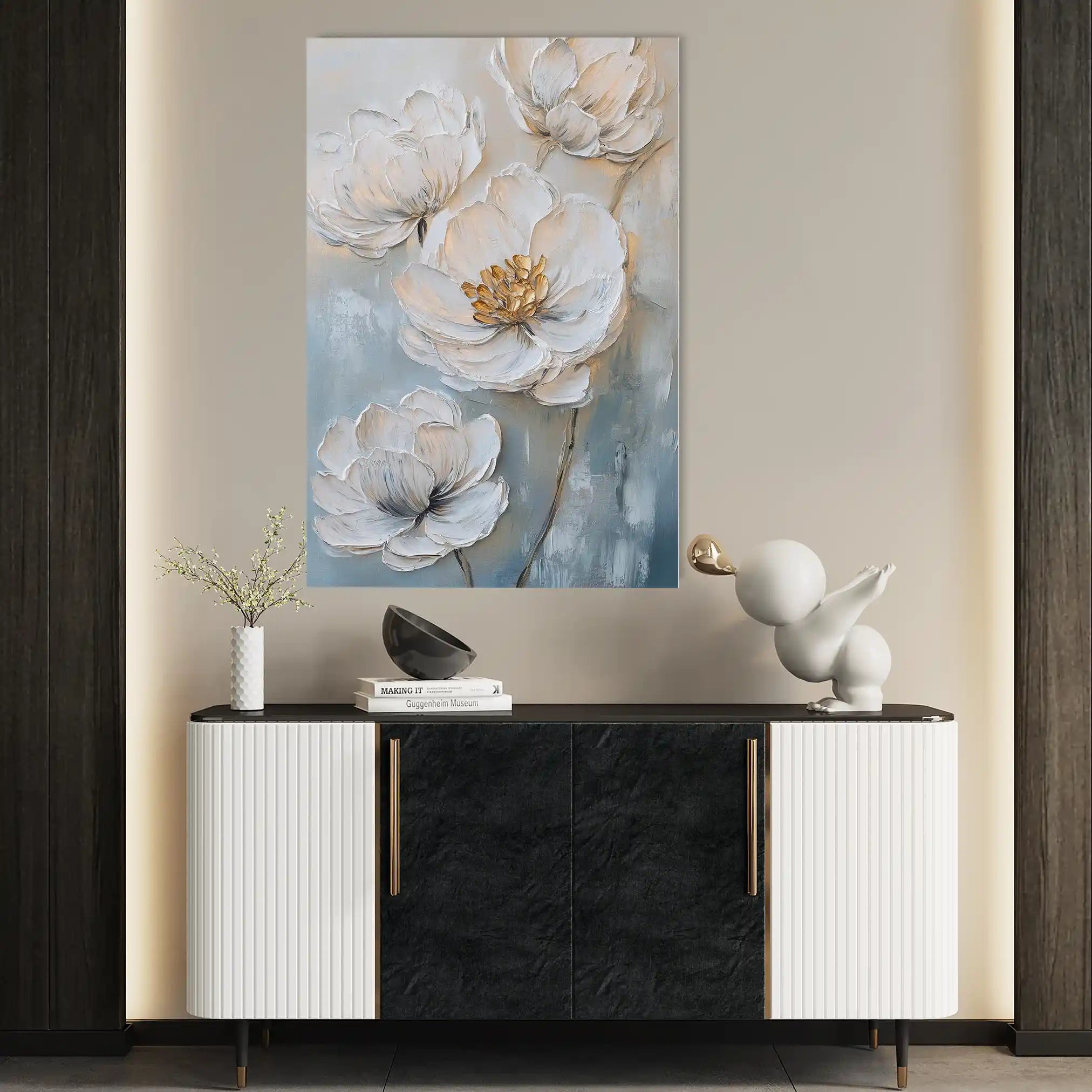 Floral 1528 Canvas Art 60 x 40 cm / Black