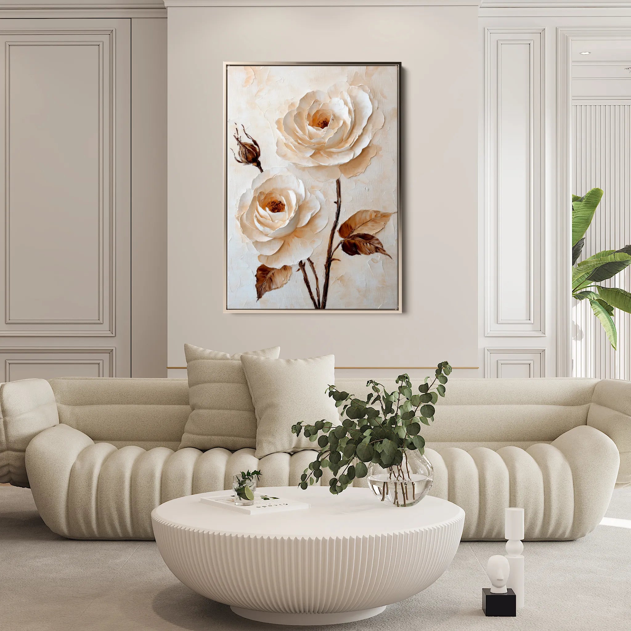 Floral 1529 Canvas Art 18" x 24" / 45 x 60 cm / Black