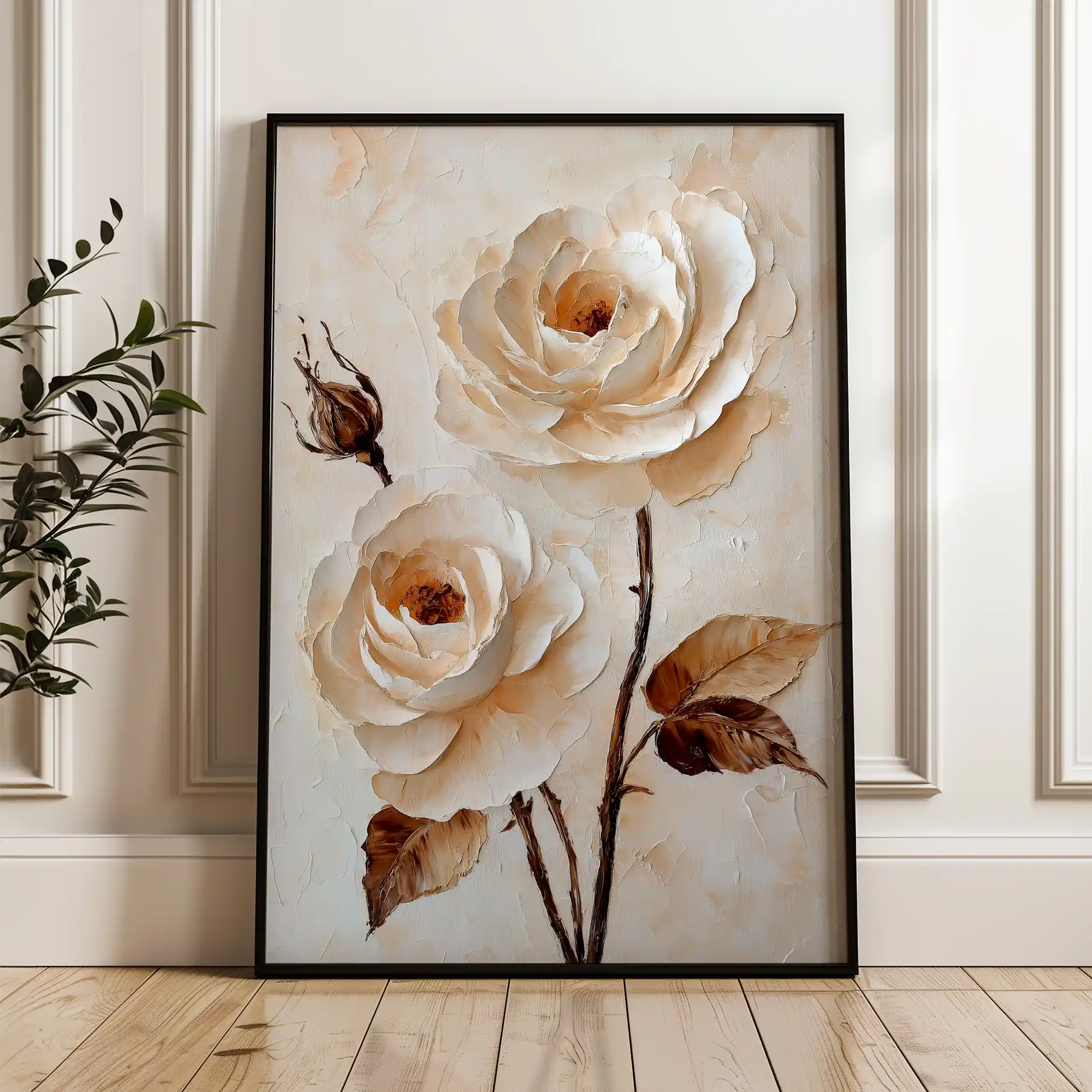 Floral 1529 Canvas Art 60 x 40 cm / Black