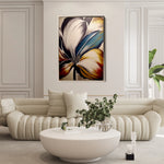 Floral 153 Canvas Art 18" x 24" / 45 x 60 cm / Black