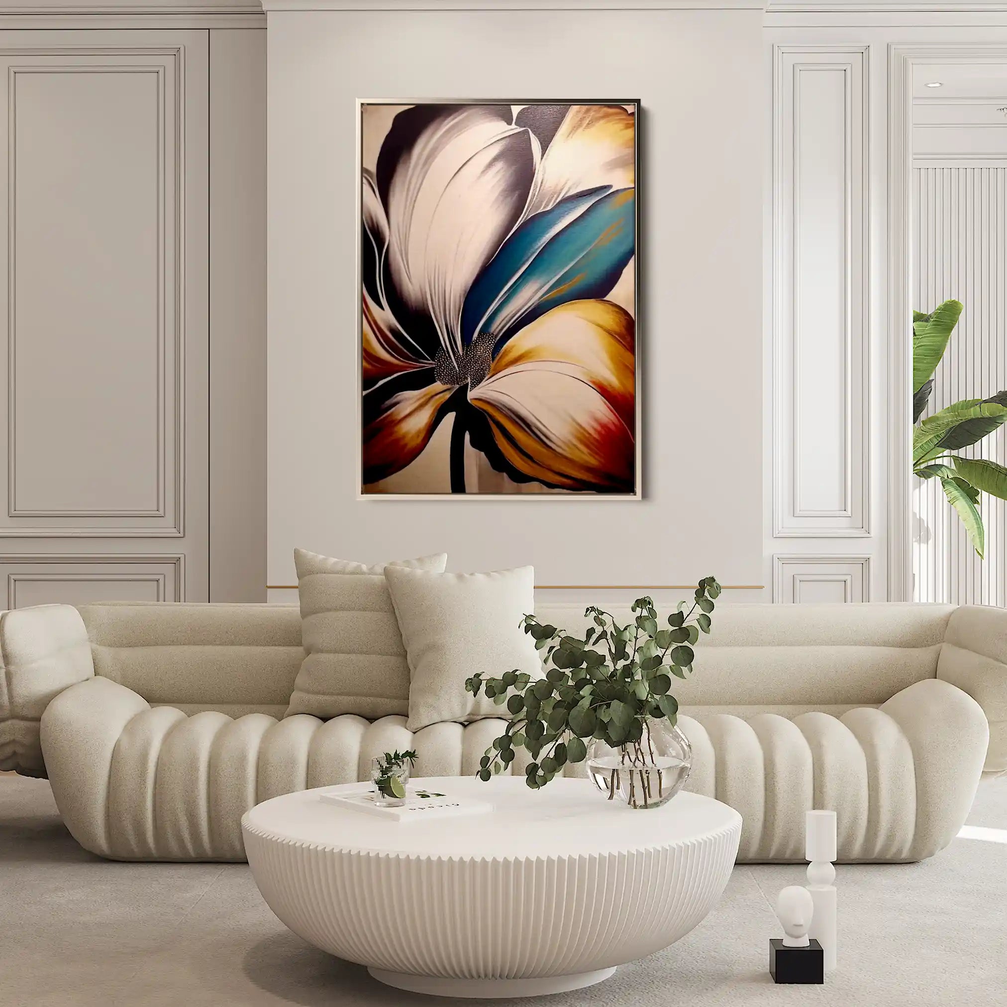 Floral 153 Canvas Art 60 x 40 cm / Black