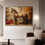 Horses 153 Canvas Art 18" x 24" / 45 x 60 cm / Black
