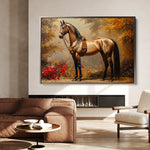 Horses 153 Canvas Art 18" x 24" / 45 x 60 cm / Black