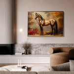 Horses 153 Canvas Art 18" x 24" / 45 x 60 cm / Black