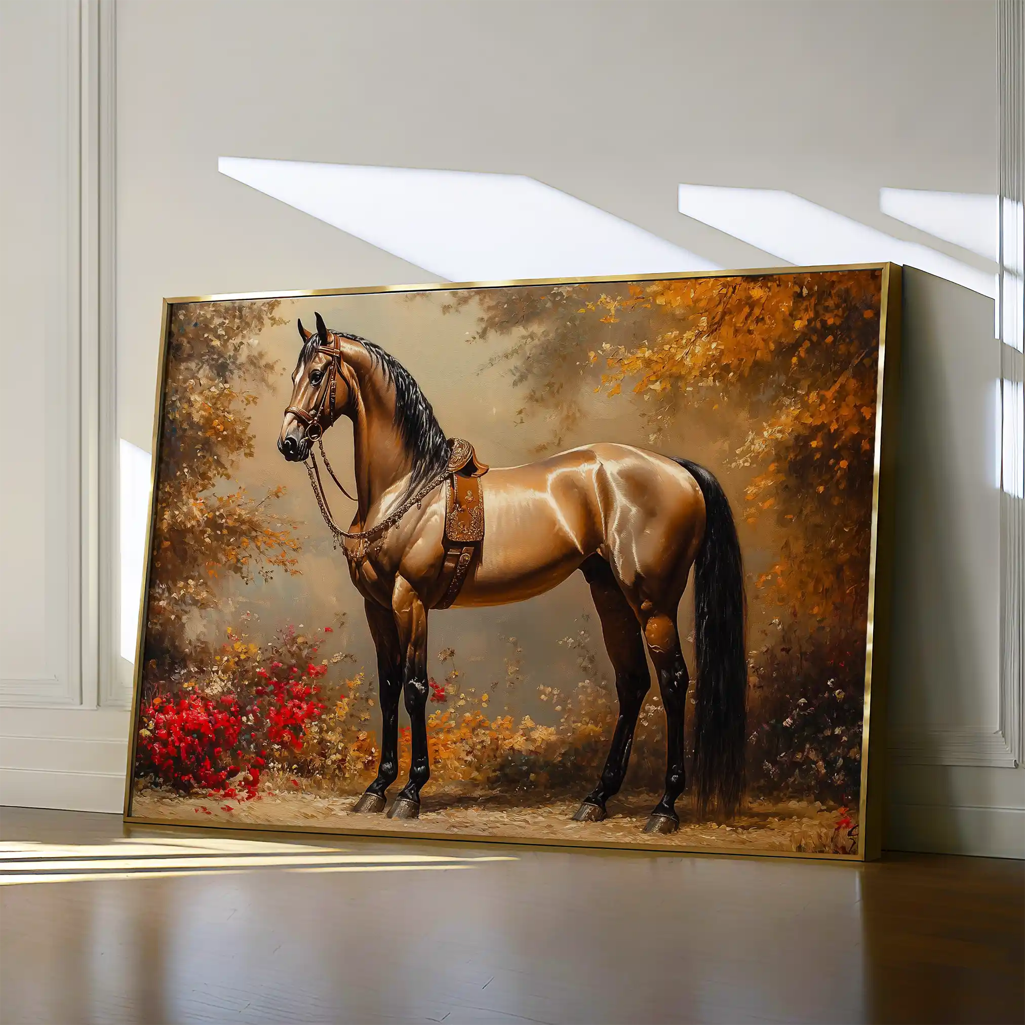 Horses 153 Canvas Art 60 x 40 cm / Black