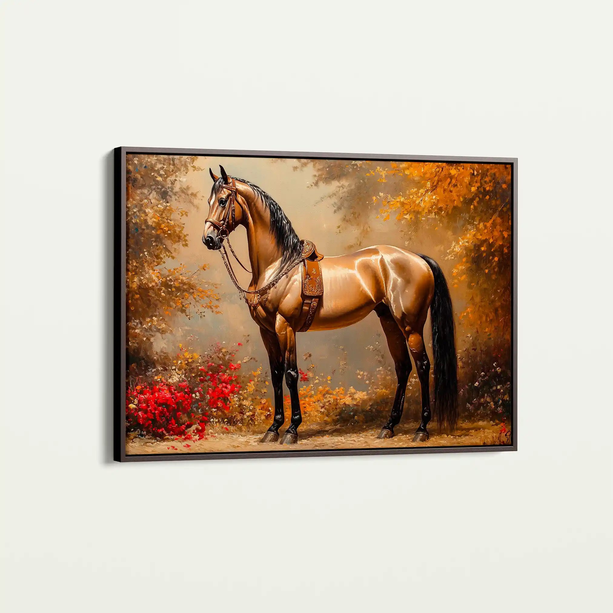 Horses 153 Canvas Art 60 x 40 cm / Black