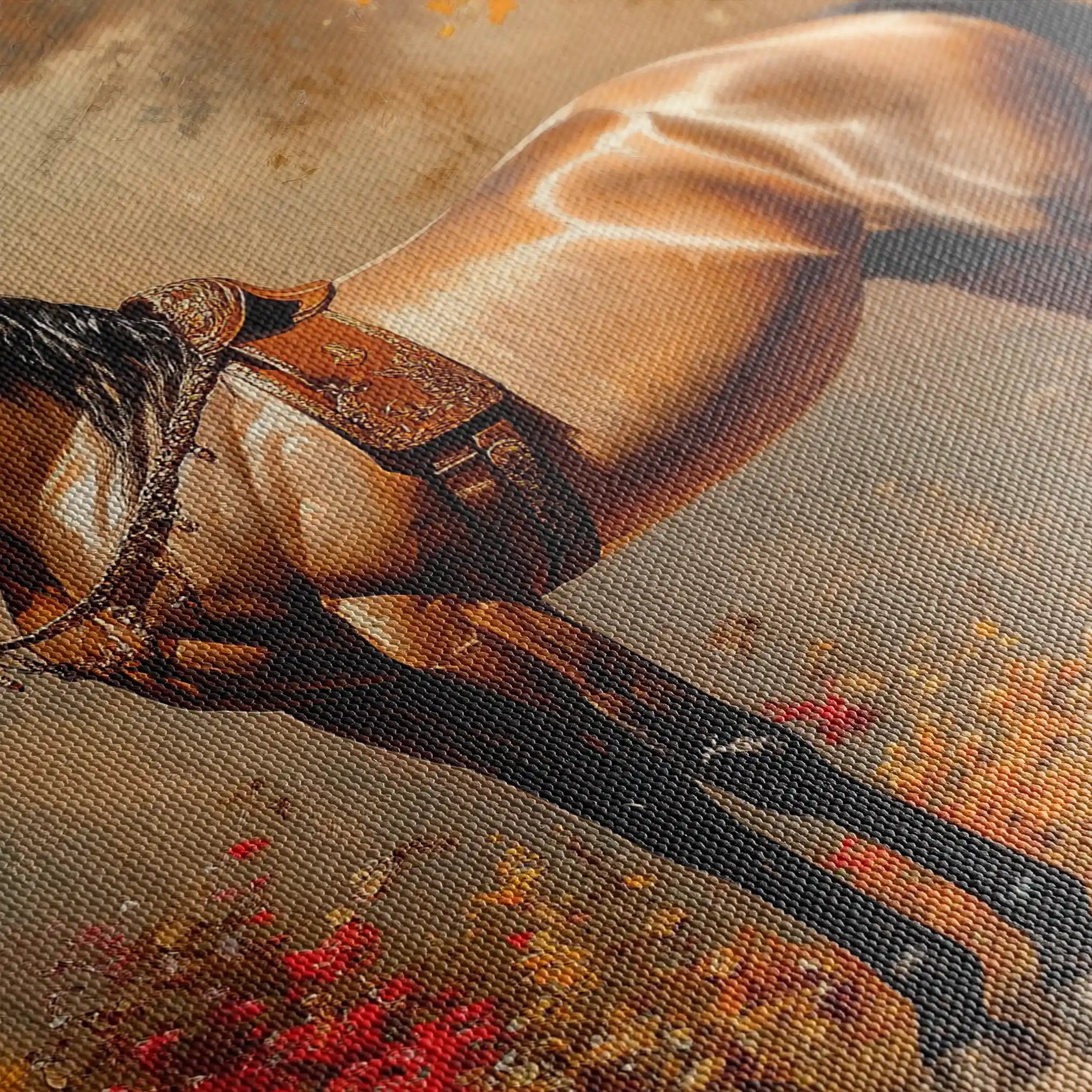 Horses 153 Canvas Art 60 x 40 cm / Black