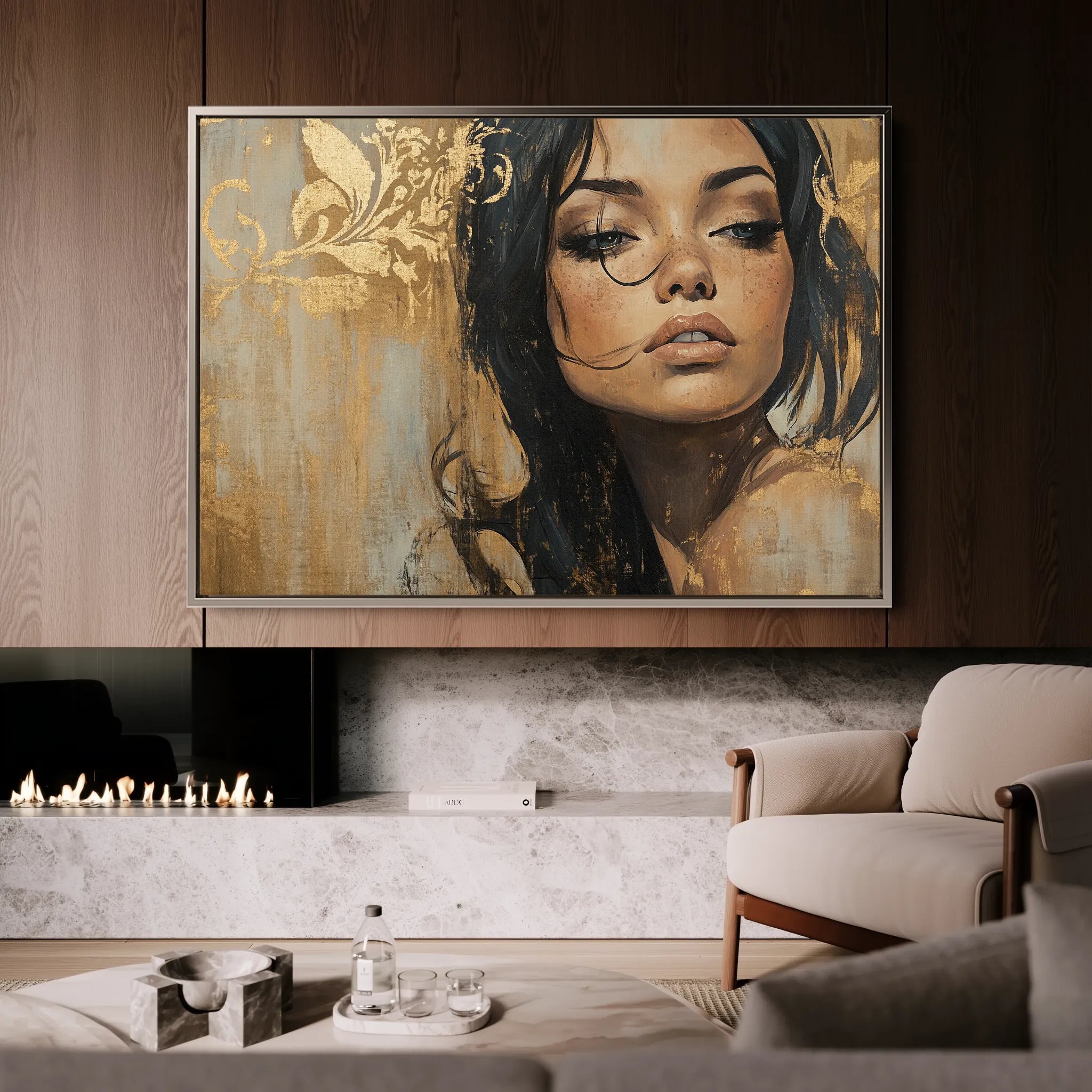 Portrait 153 Canvas Art 18" x 24" / 45 x 60 cm / Black