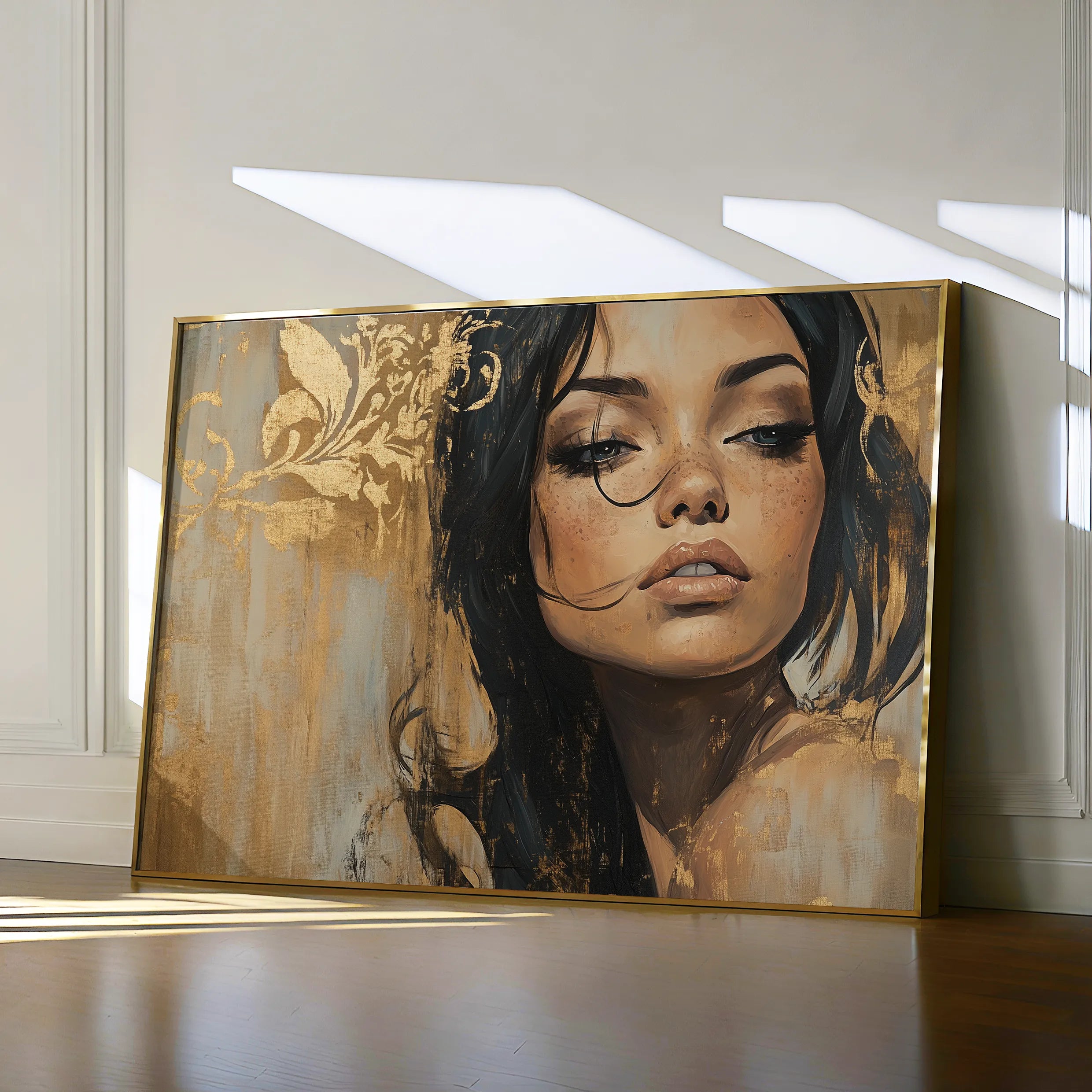 Portrait 153 Canvas Art 18" x 24" / 45 x 60 cm / Black