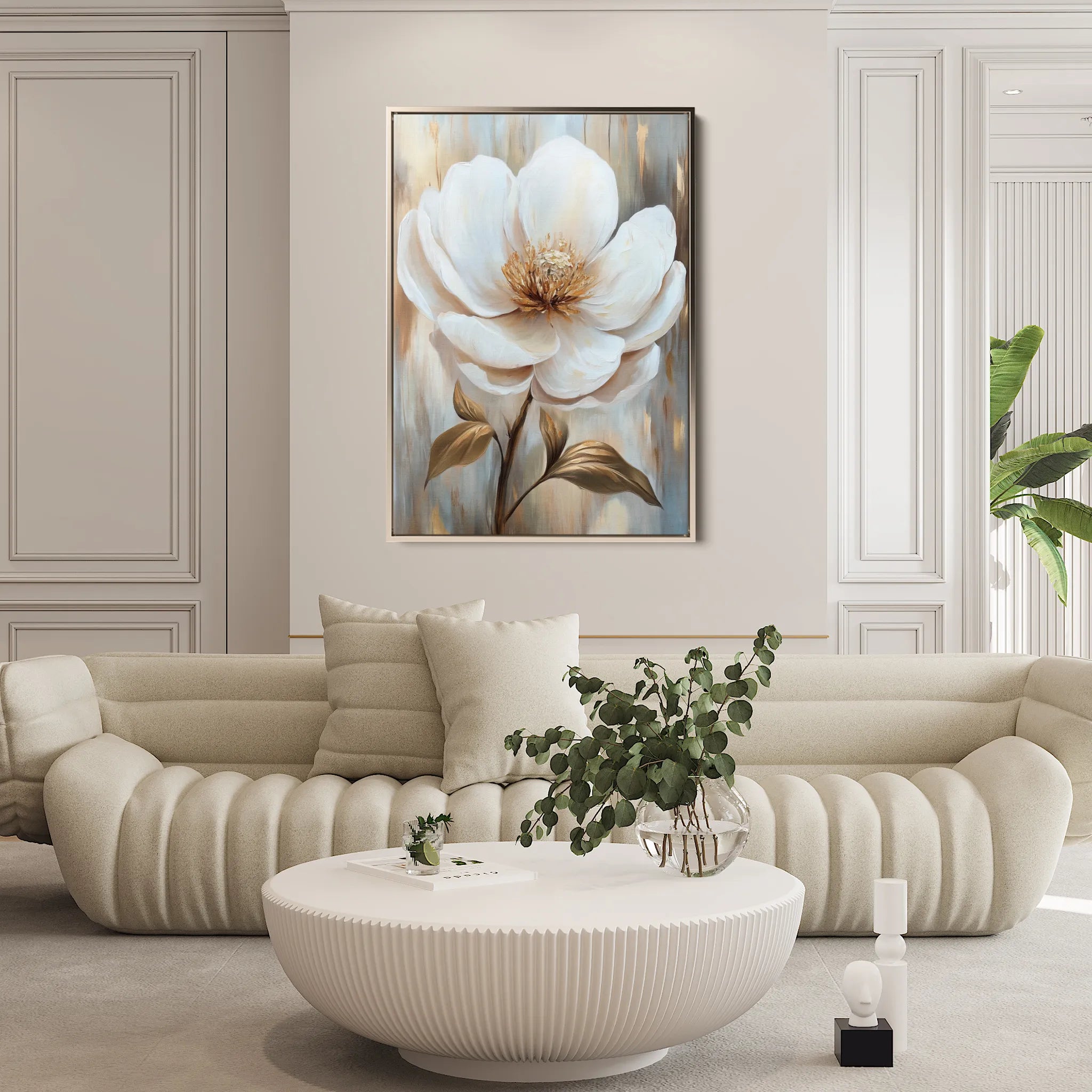 Floral 1530 Canvas Art 18" x 24" / 45 x 60 cm / Black