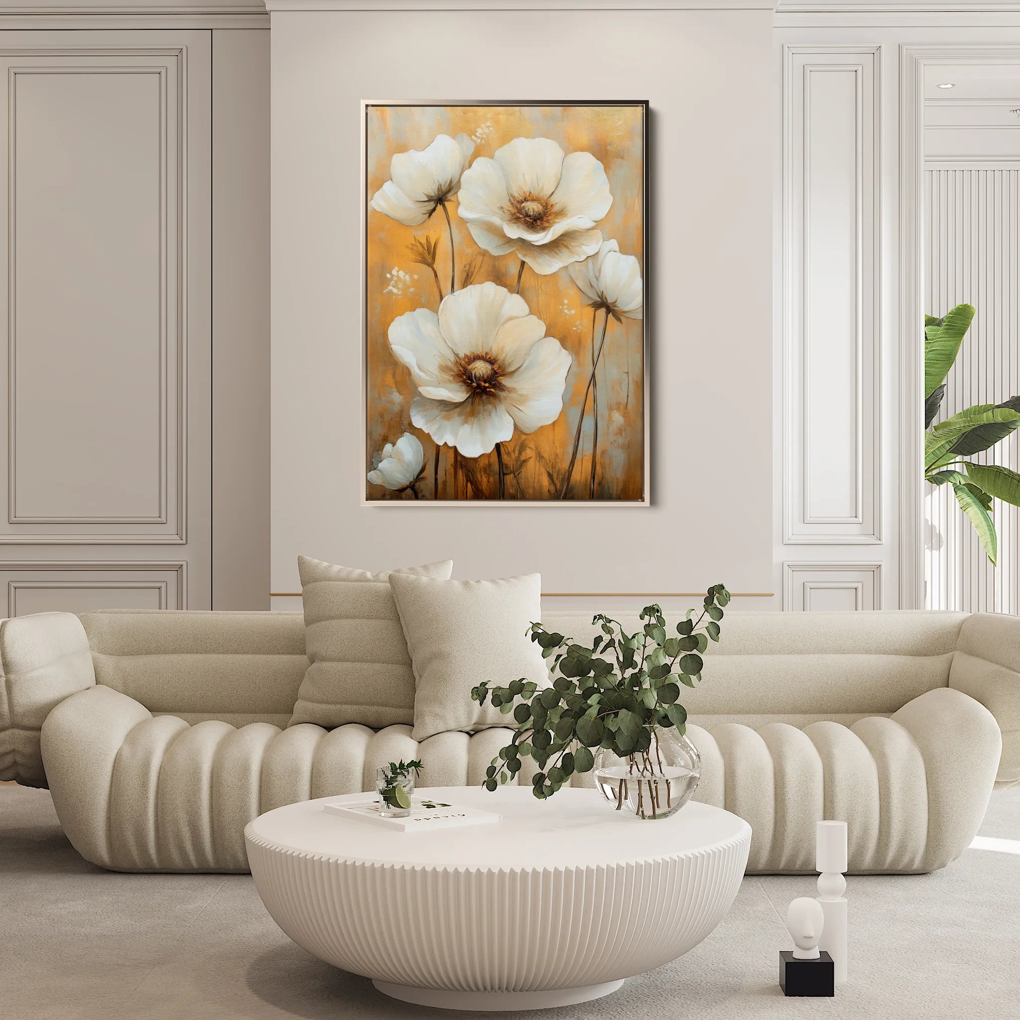 Floral 1531 Canvas Art 18" x 24" / 45 x 60 cm / Black