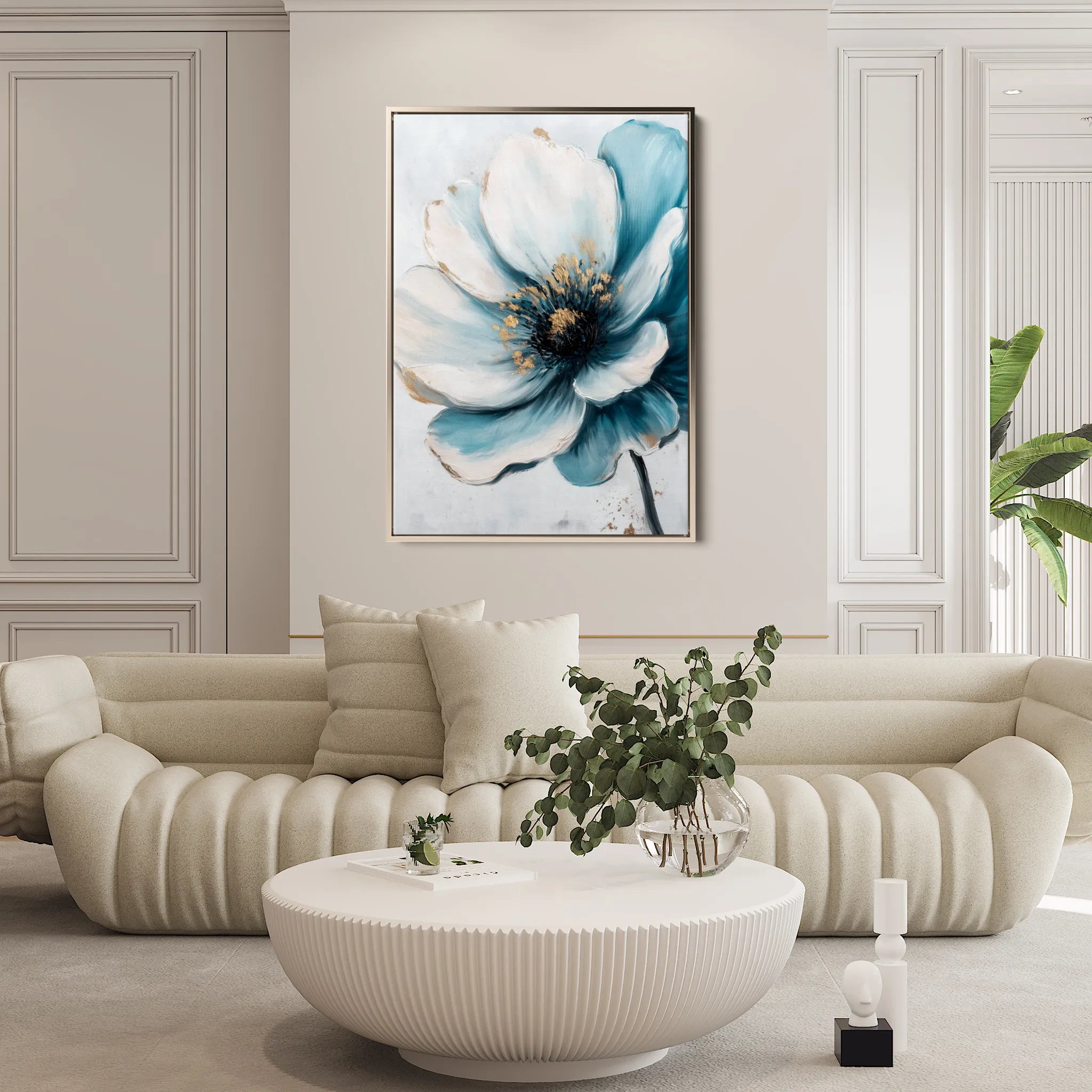 Floral 1532 Canvas Art 18" x 24" / 45 x 60 cm / Black