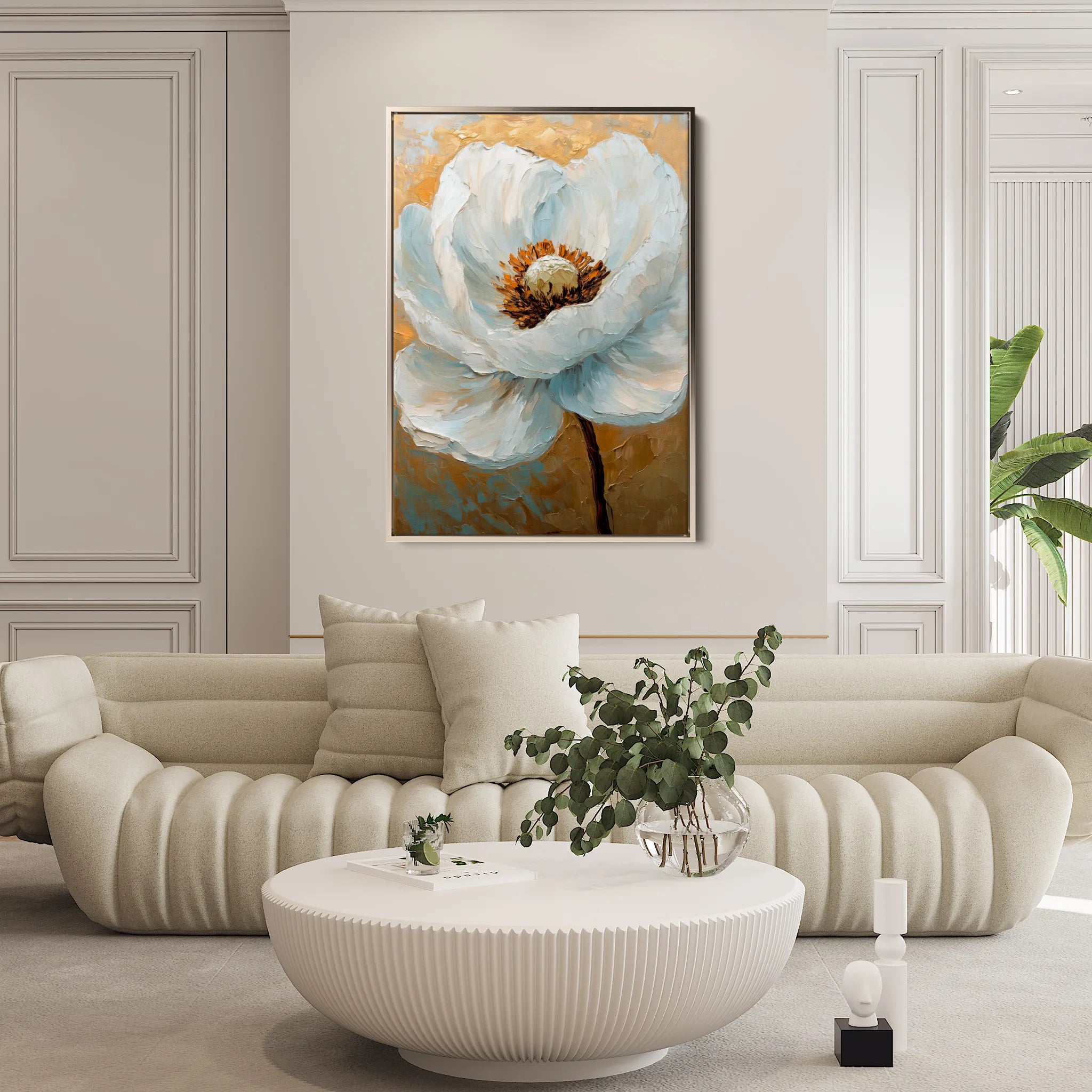 Floral 1534 Canvas Art 18" x 24" / 45 x 60 cm / Black