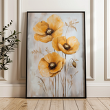 Floral 1535 Canvas Art 18" x 24" / 45 x 60 cm / Black