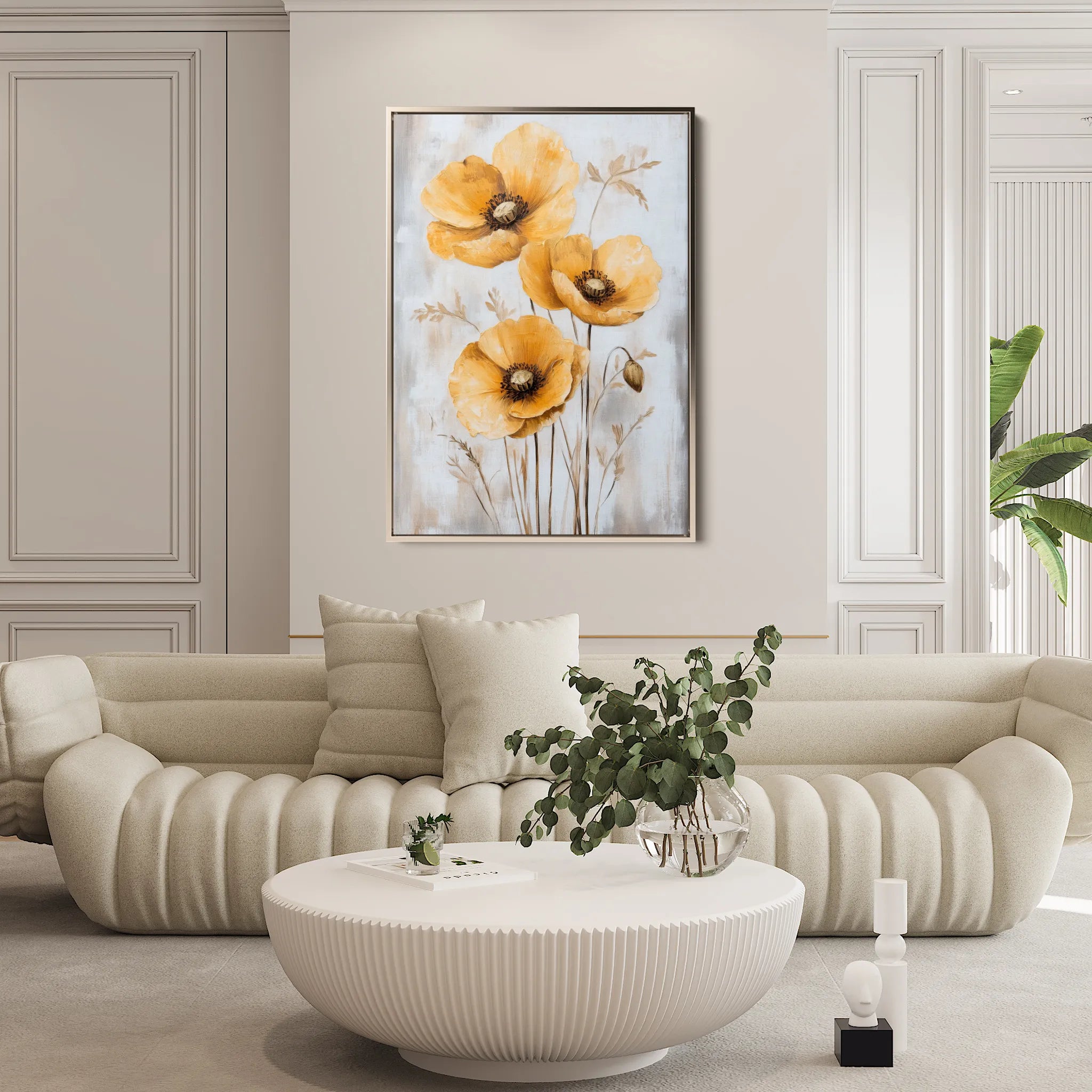 Floral 1535 Canvas Art 18" x 24" / 45 x 60 cm / Black