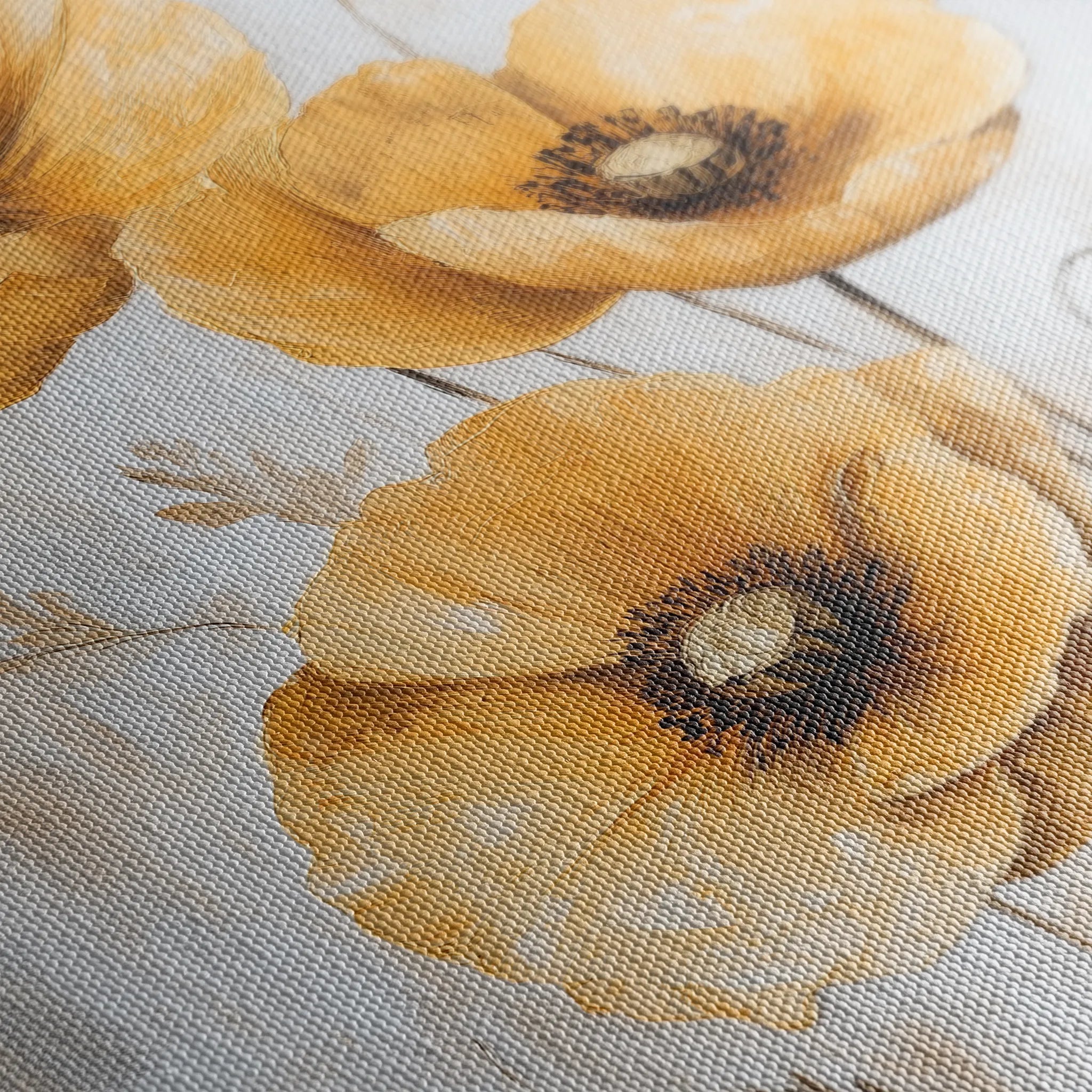 Floral 1535 Canvas Art 18" x 24" / 45 x 60 cm / Black