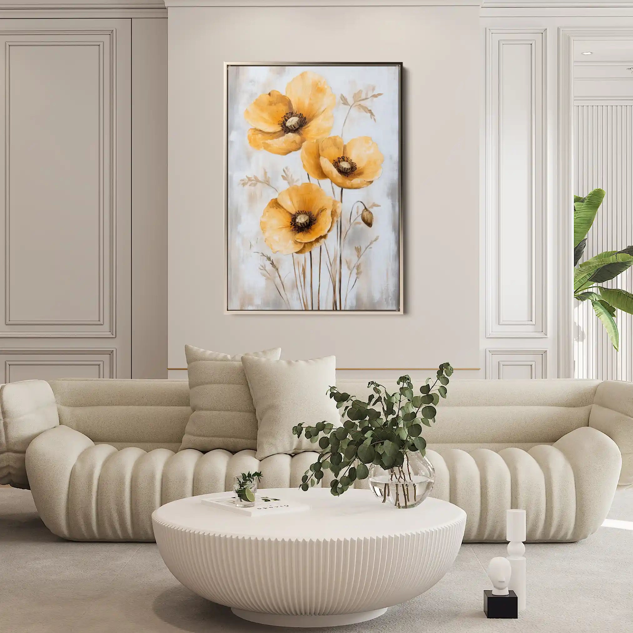 Floral 1535 Canvas Art 60 x 40 cm / Black