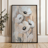 Floral 1536 Canvas Art 18" x 24" / 45 x 60 cm / Black