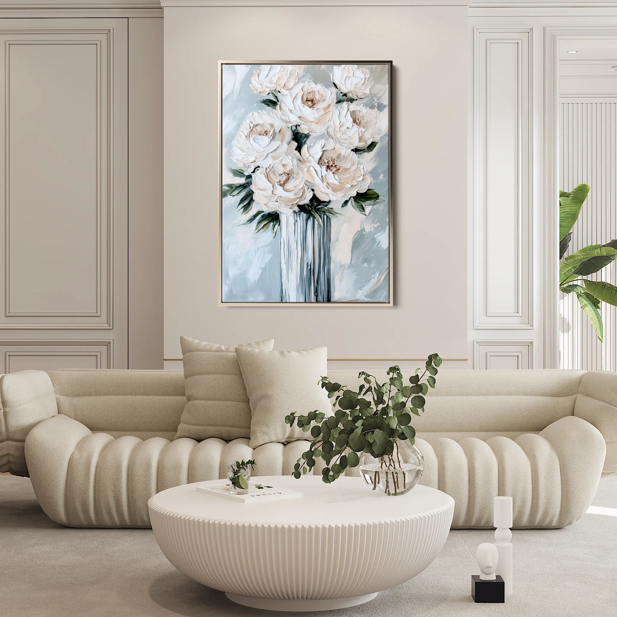 Floral 1537 Canvas Art 18" x 24" / 45 x 60 cm / Black
