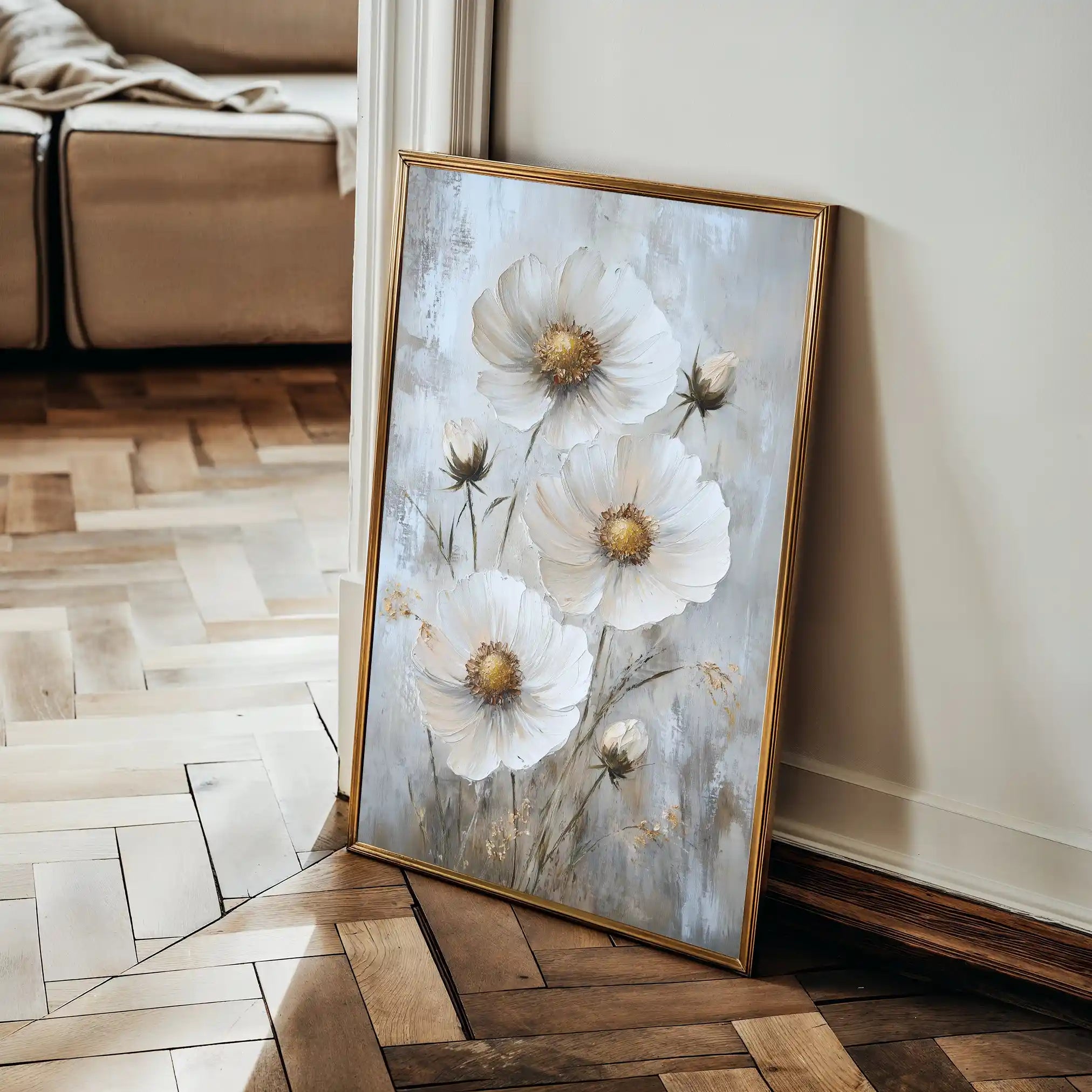 Floral 1538 Canvas Art 60 x 40 cm / Black