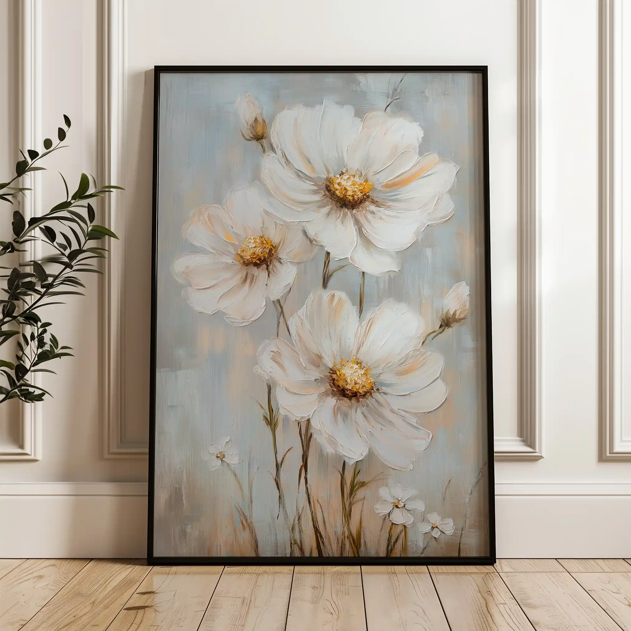 Floral 1539 Canvas Art 60 x 40 cm / Black