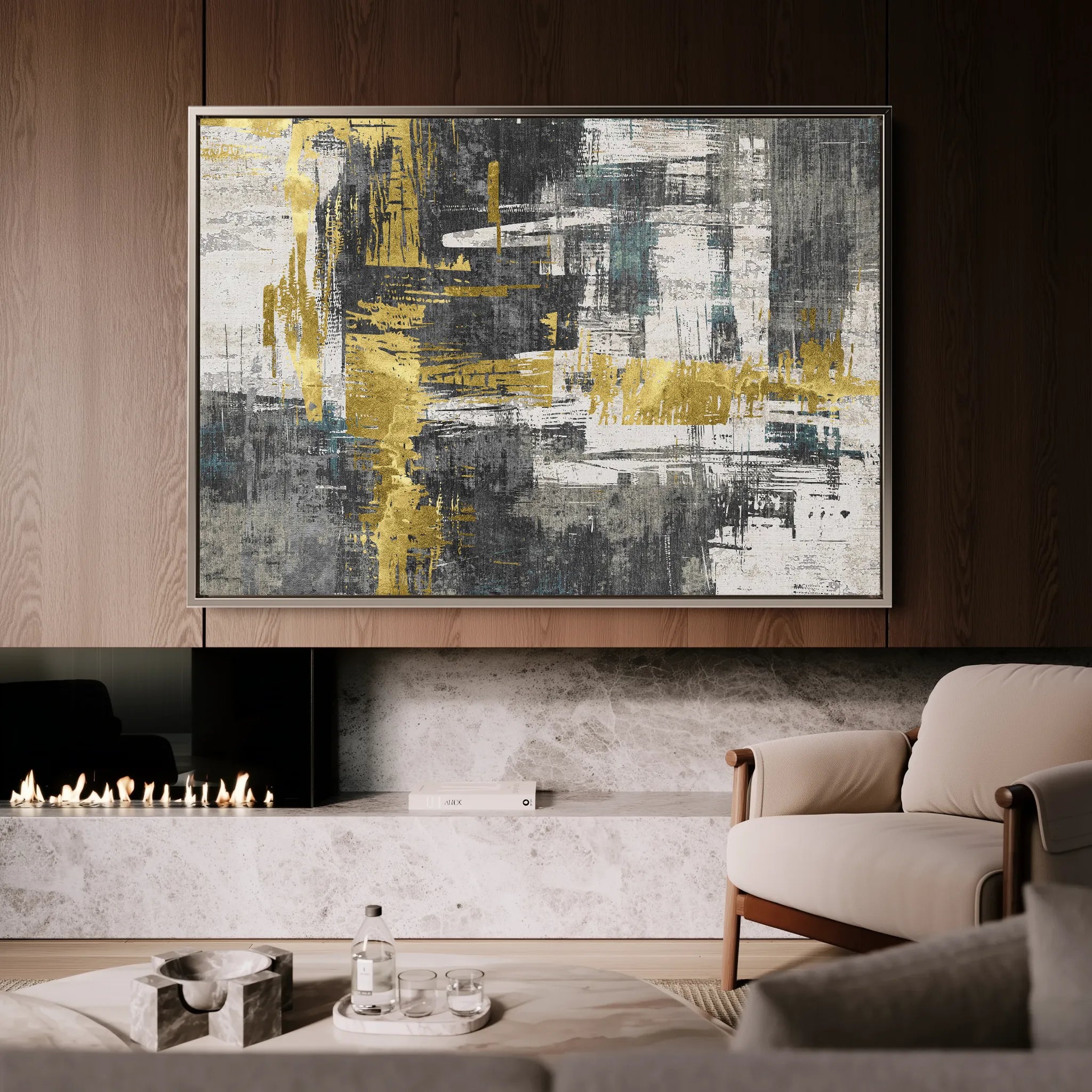 Abstract 154 Canvas Art 18" x 24" / 45 x 60 cm / Black