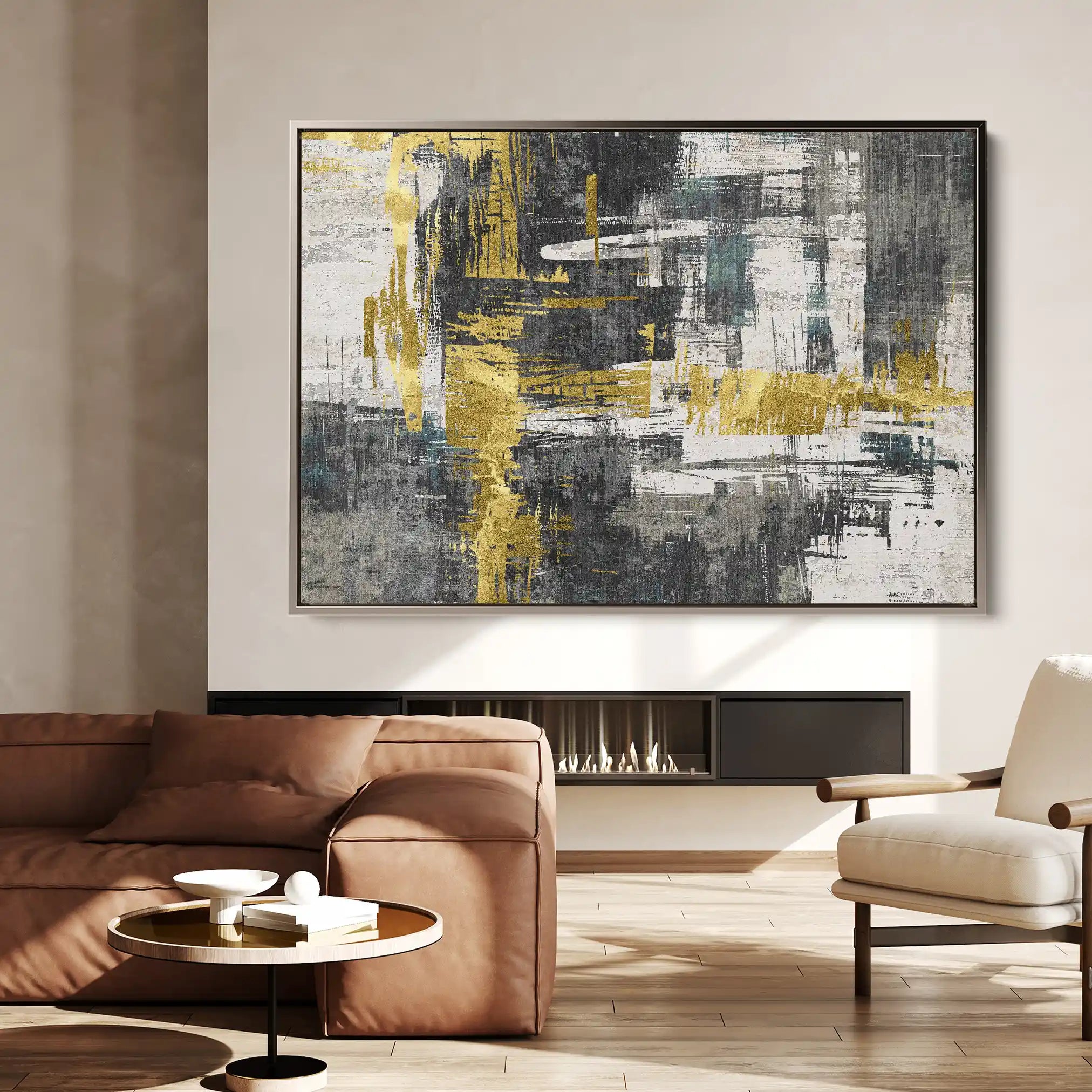 Abstract 154 Canvas Art 60 x 40 cm / Black