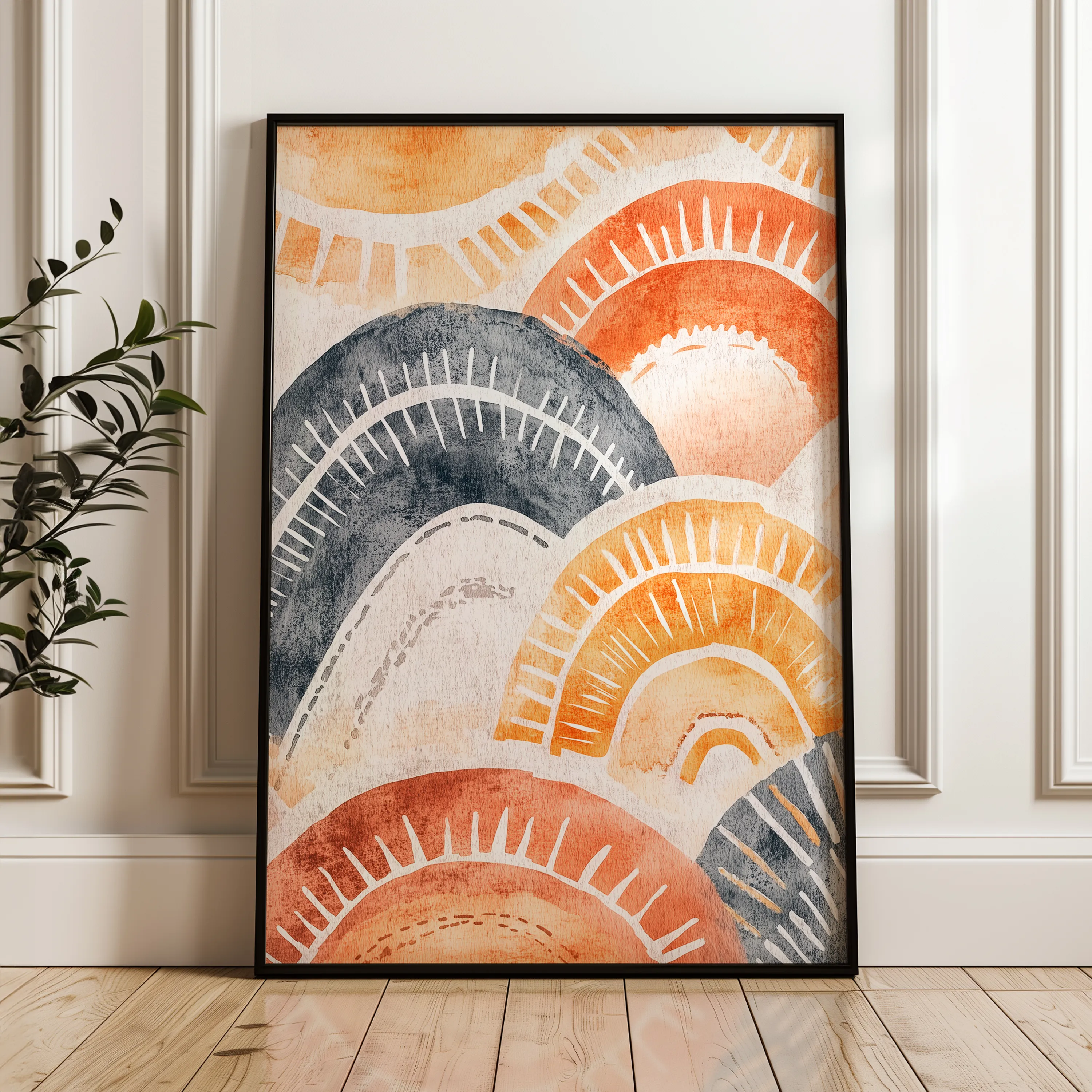 Boho 154 Canvas Art 18" x 24" / 45 x 60 cm / Black