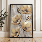 Floral 154 Canvas Art 18" x 24" / 45 x 60 cm / Black