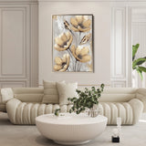 Floral 154 Canvas Art 18" x 24" / 45 x 60 cm / Black