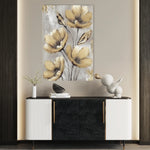 Floral 154 Canvas Art 18" x 24" / 45 x 60 cm / Black