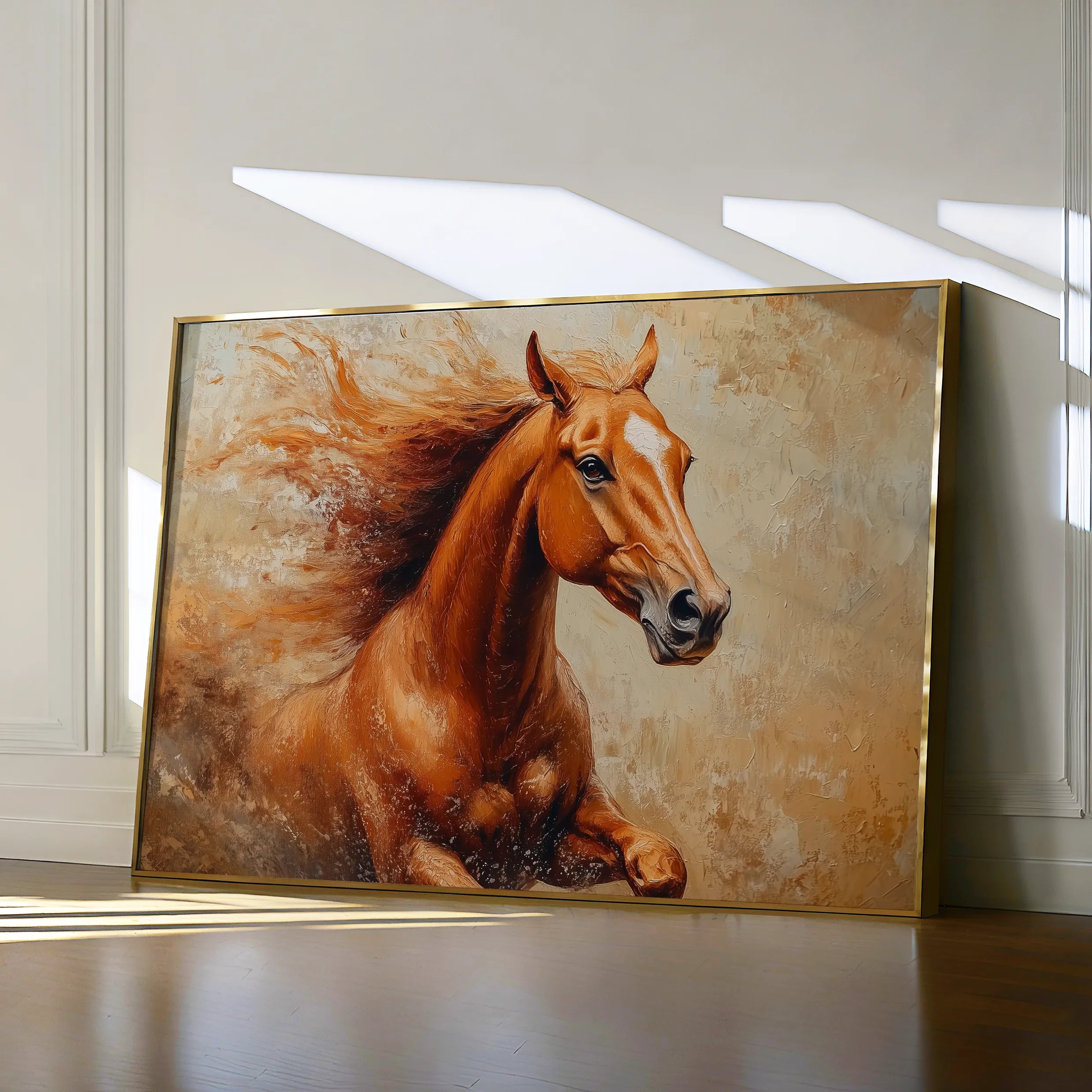 Horses 154 Canvas Art 18" x 24" / 45 x 60 cm / Black