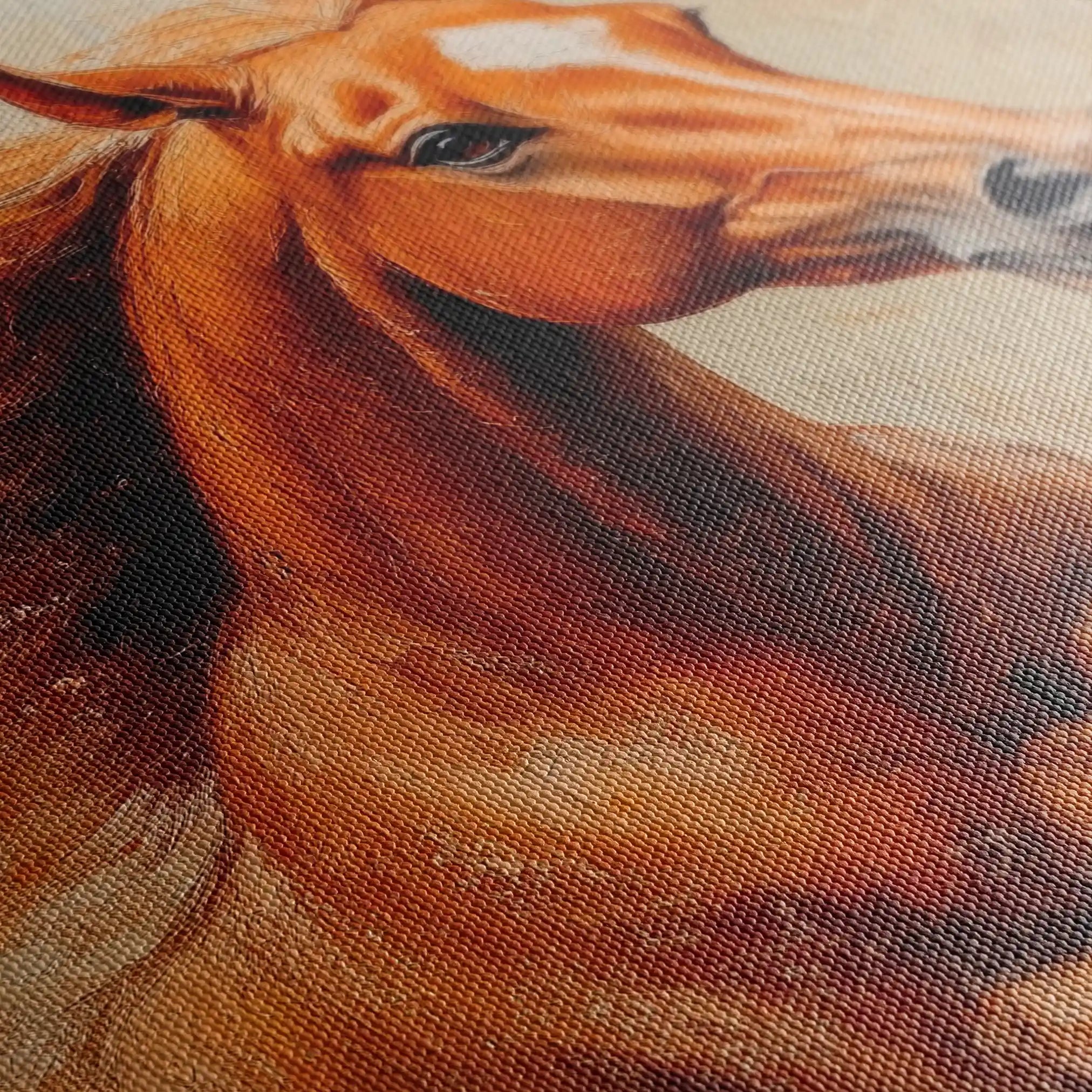 Horses 154 Canvas Art 60 x 40 cm / Black