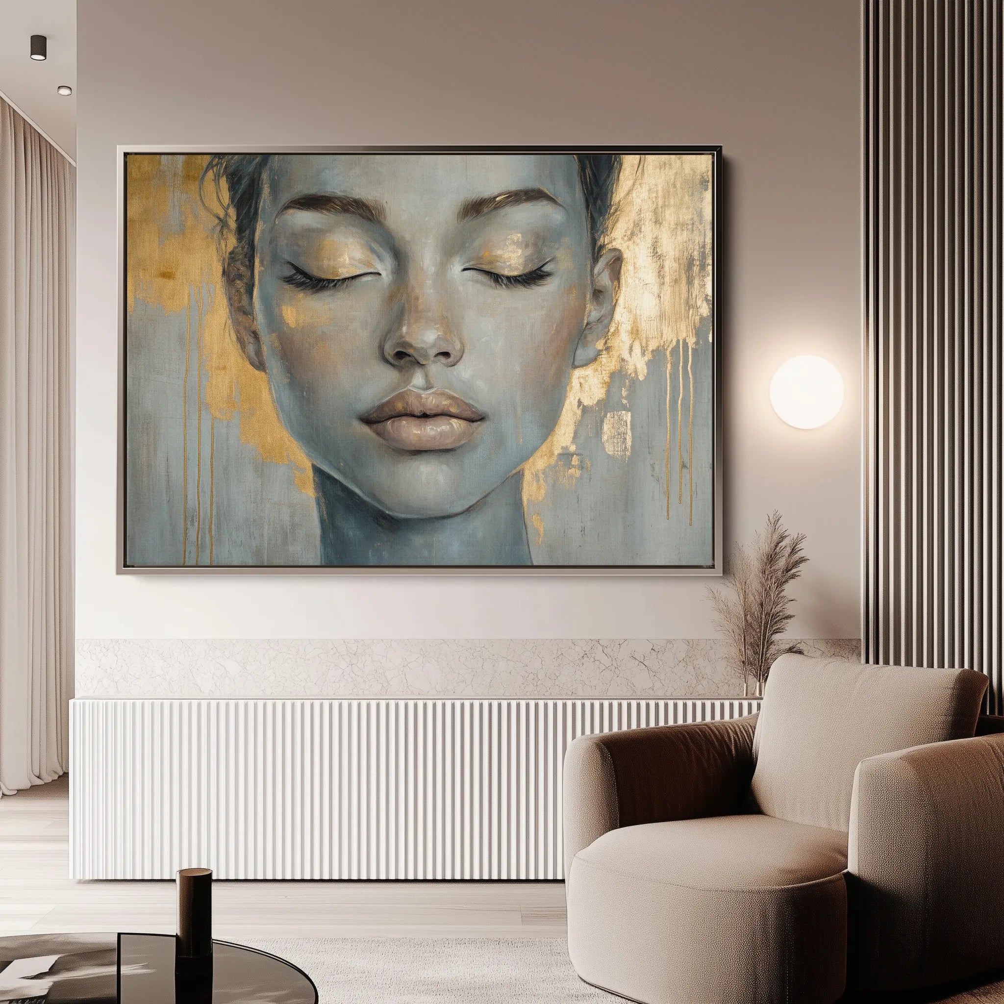 Portrait 154 Canvas Art 18" x 24" / 45 x 60 cm / Black