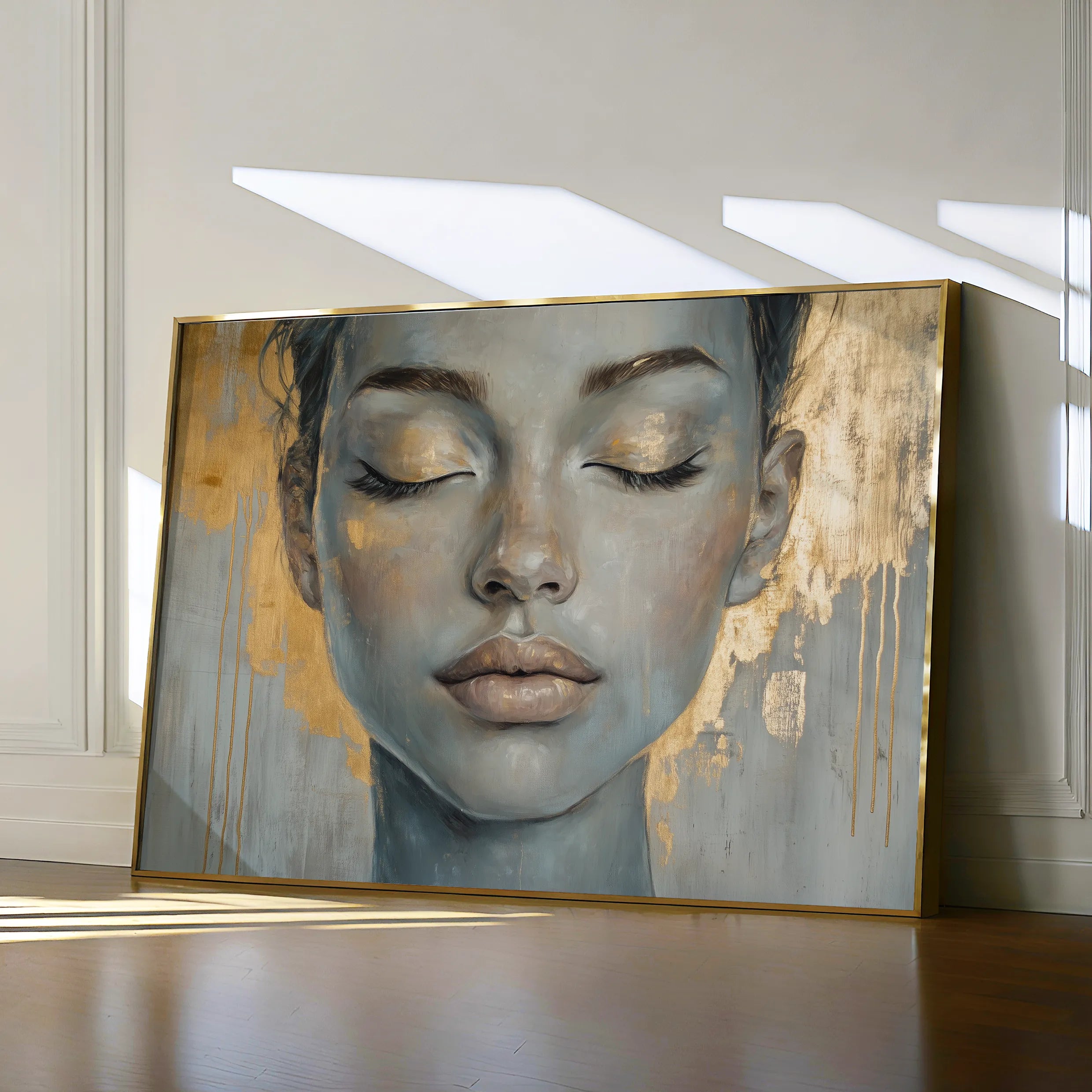 Portrait 154 Canvas Art 18" x 24" / 45 x 60 cm / Black
