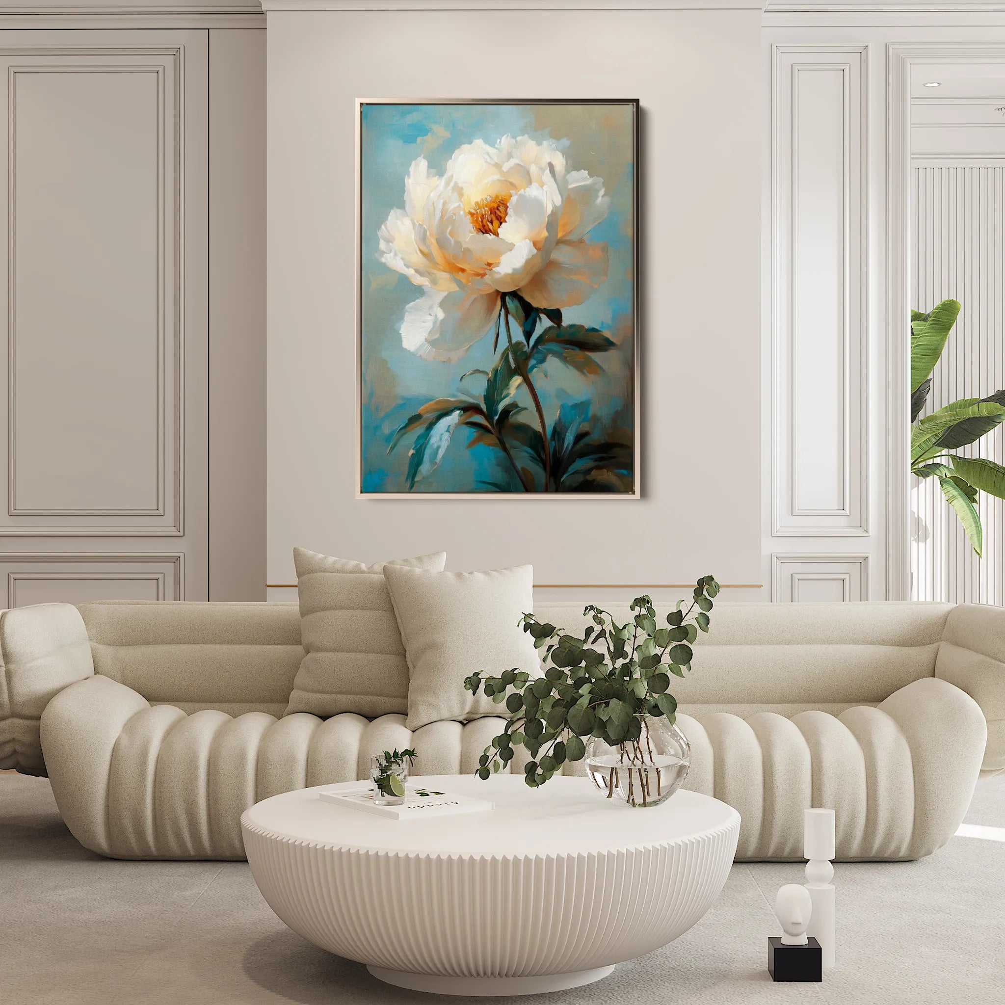 Floral 1540 Canvas Art 18" x 24" / 45 x 60 cm / Black