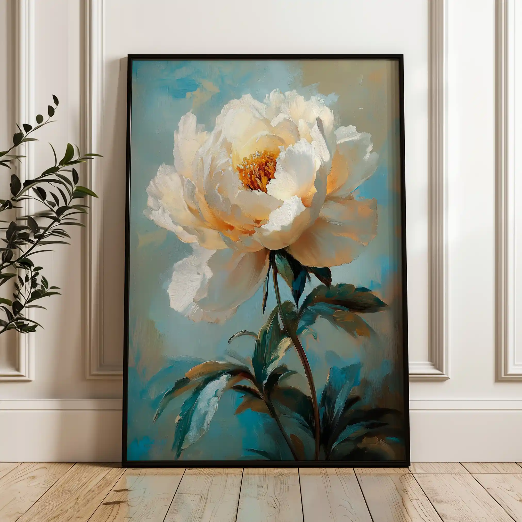 Floral 1540 Canvas Art 60 x 40 cm / Black