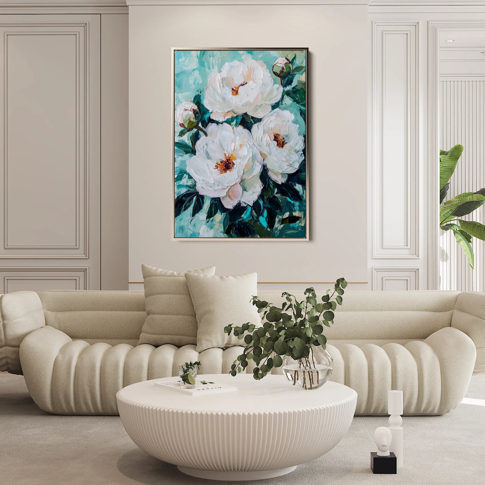 Floral 1542 Canvas Art 18" x 24" / 45 x 60 cm / Black