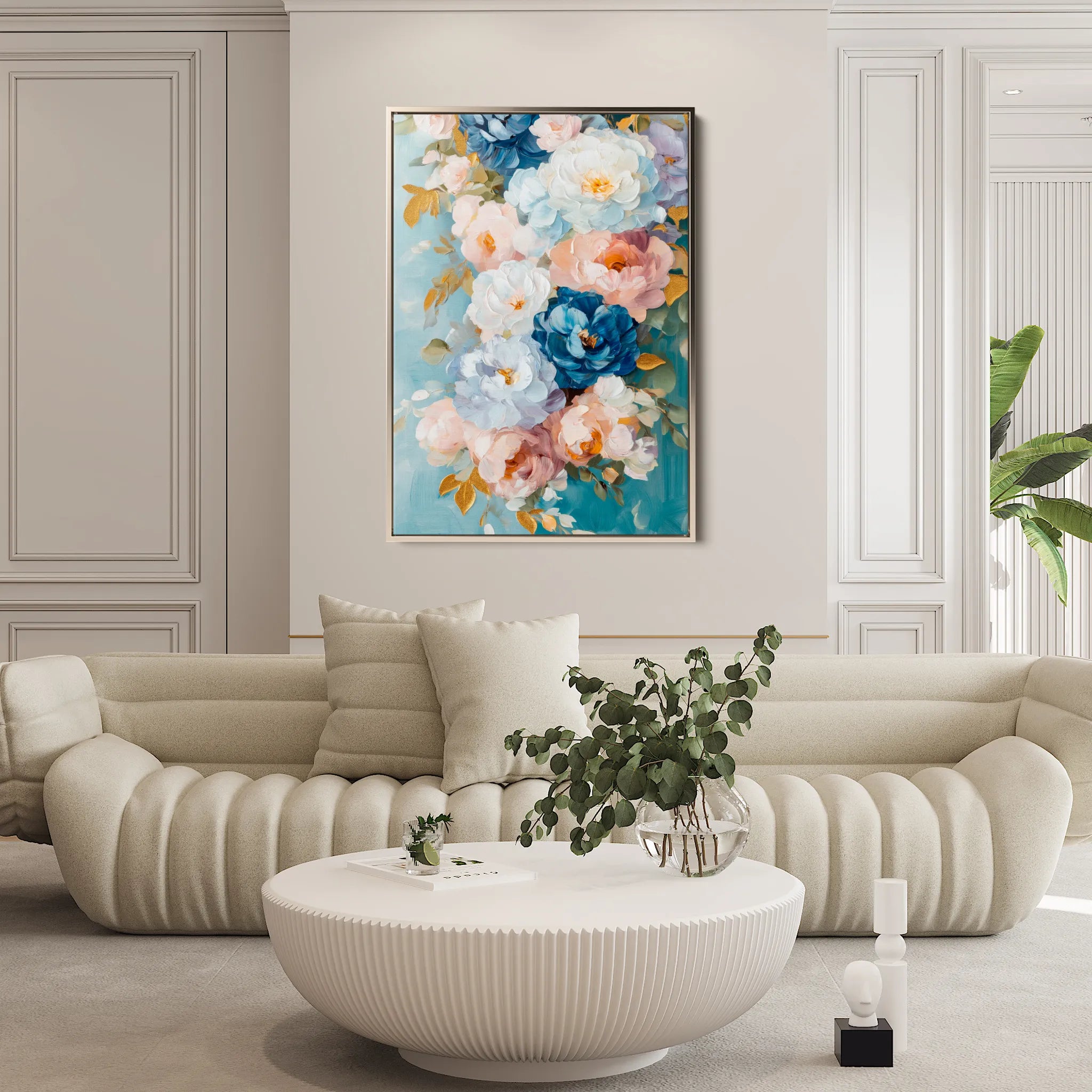 Floral 1543 Canvas Art 18" x 24" / 45 x 60 cm / Black