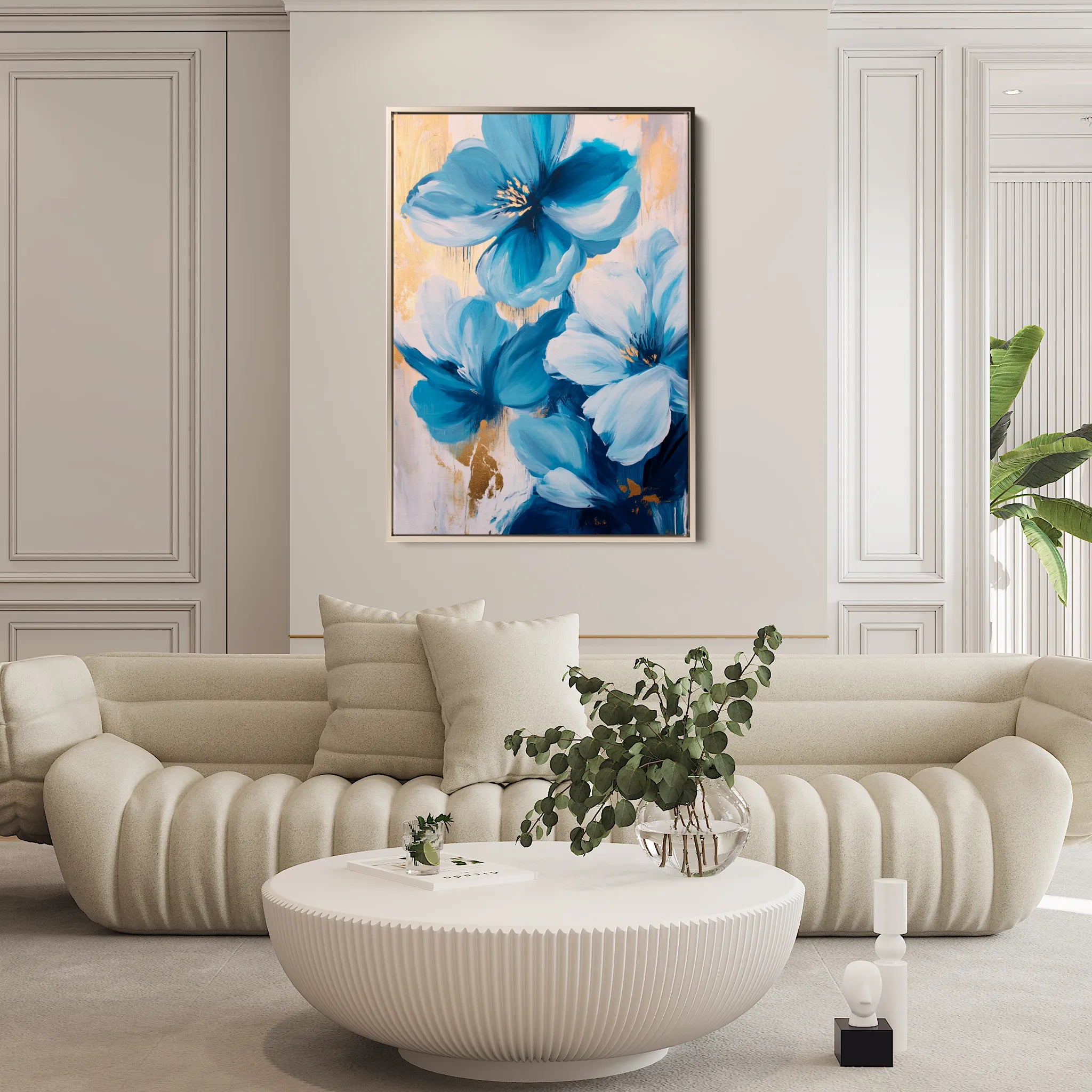 Floral 1544 Canvas Art 18" x 24" / 45 x 60 cm / Black