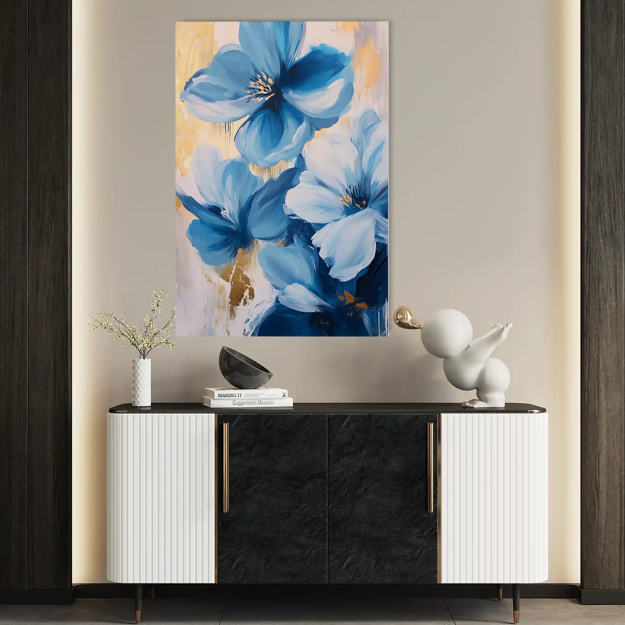 Floral 1544 Canvas Art 60 x 40 cm / Black