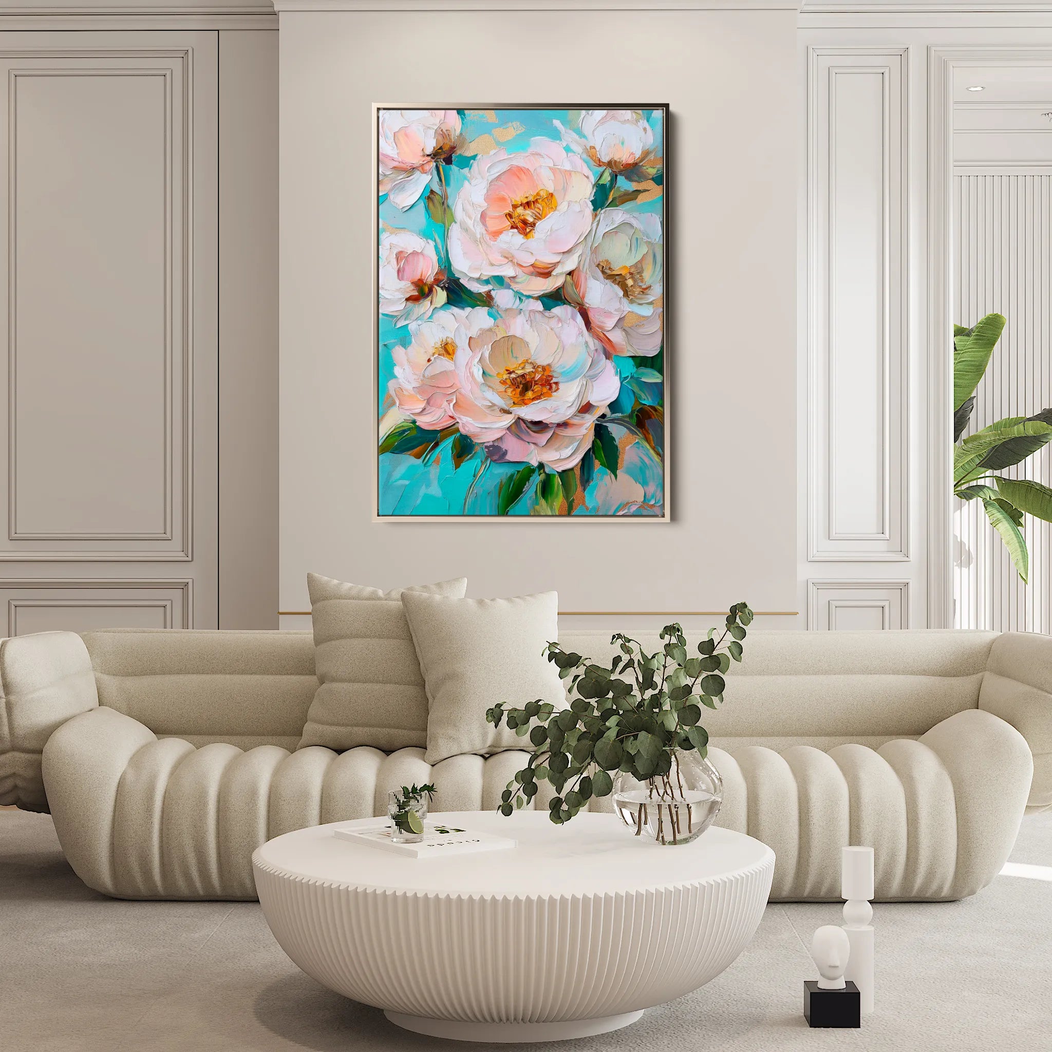 Floral 1546 Canvas Art 18" x 24" / 45 x 60 cm / Black