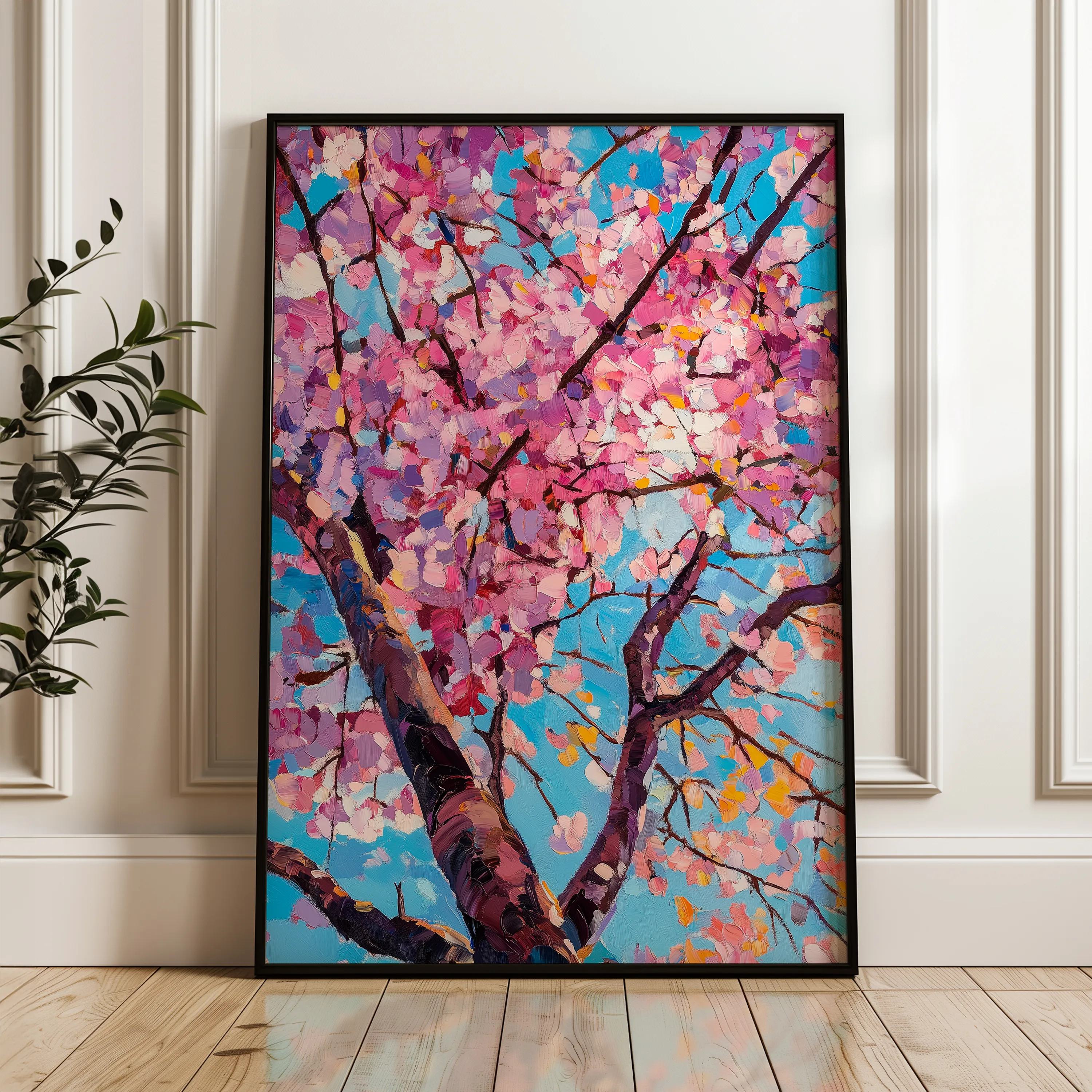 Floral 1547 Canvas Art 18" x 24" / 45 x 60 cm / Black