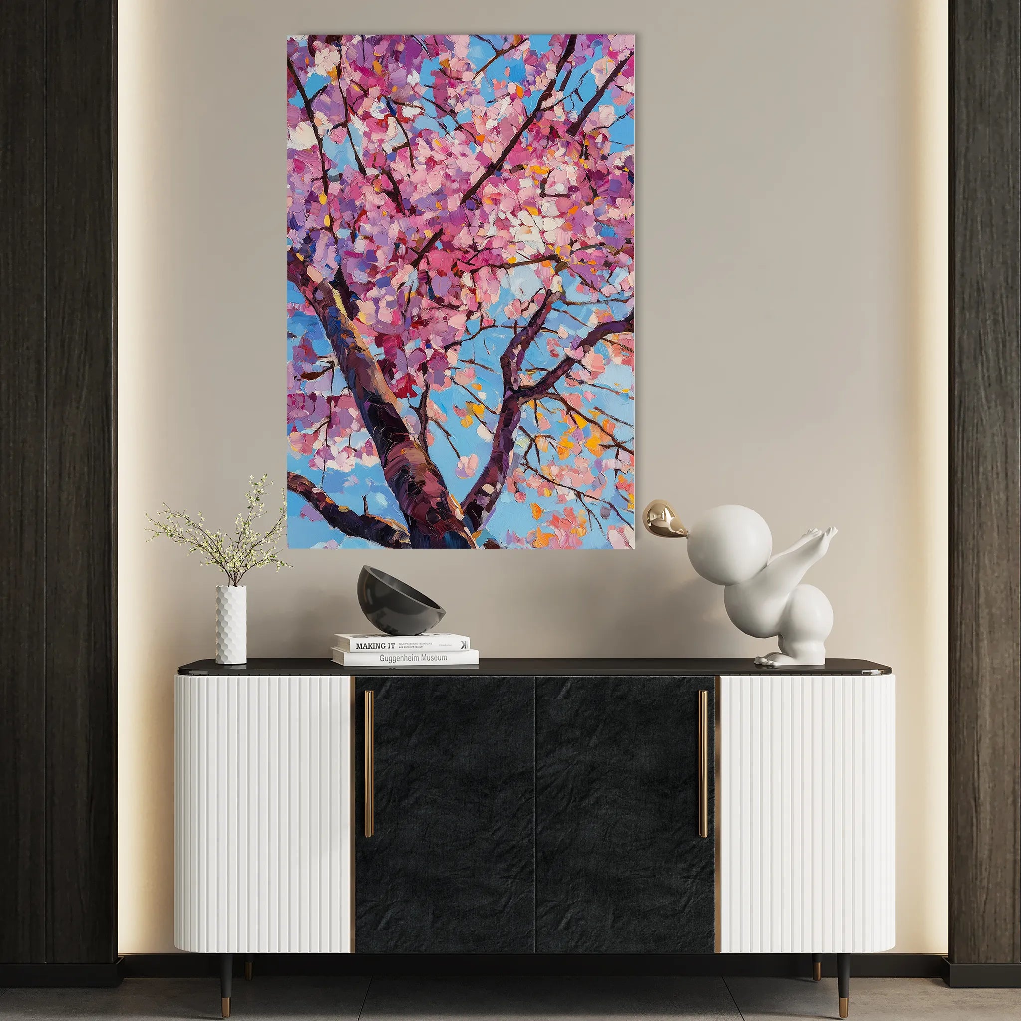 Floral 1547 Canvas Art 18" x 24" / 45 x 60 cm / Black