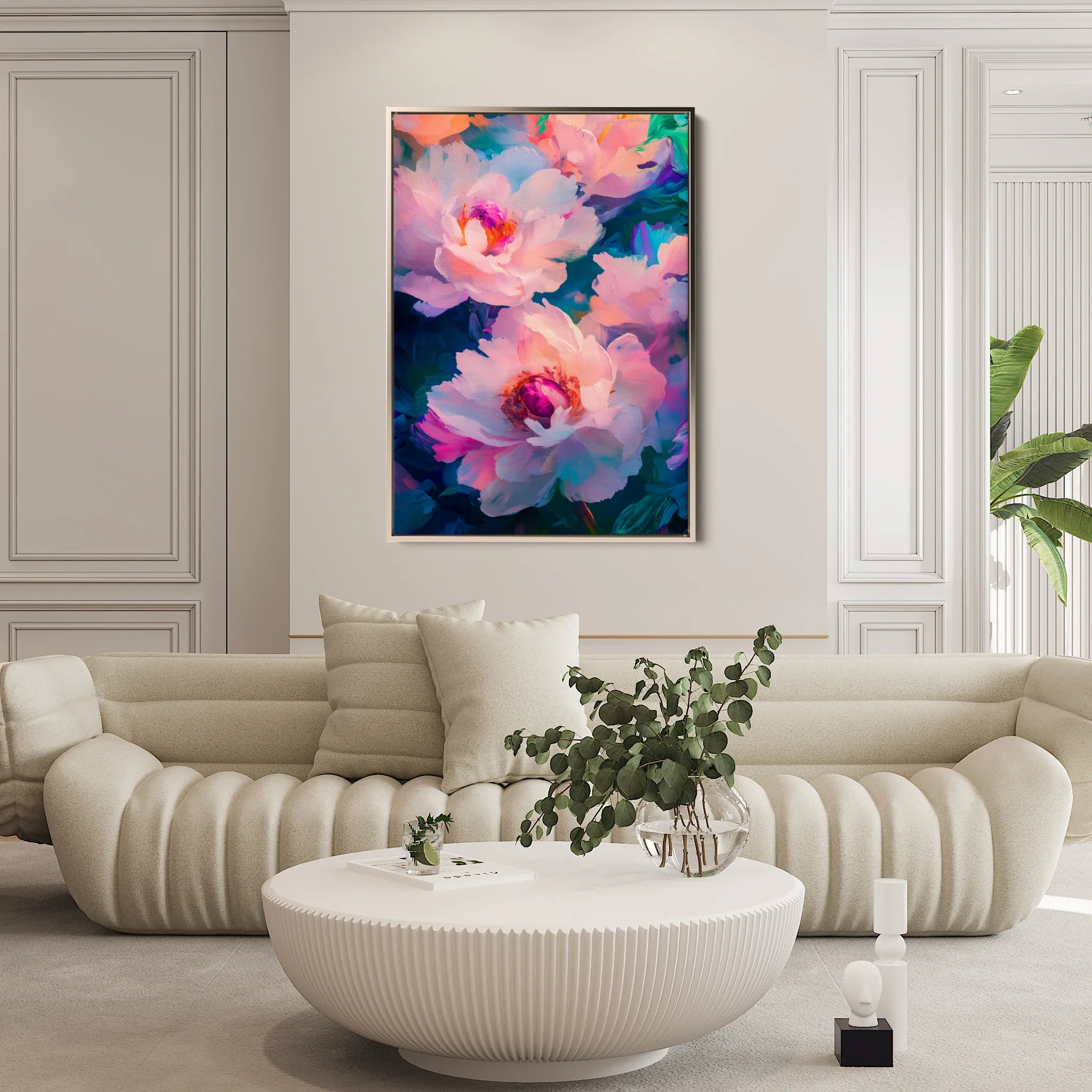 Floral 1548 Canvas Art 18" x 24" / 45 x 60 cm / Black